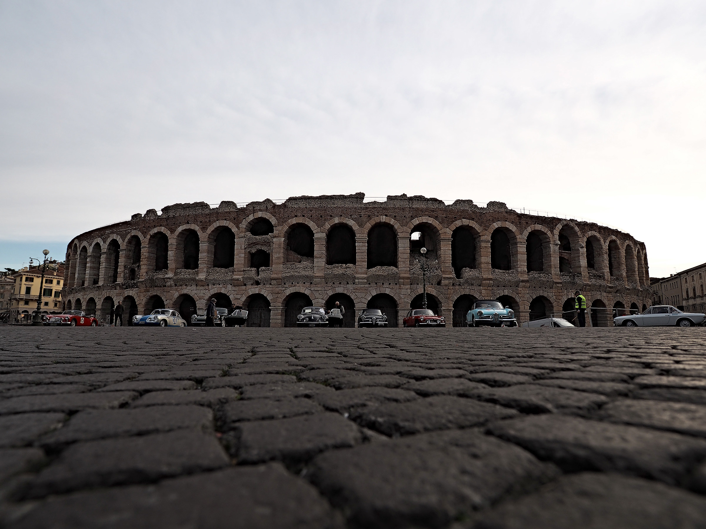 Arena with vintage cars