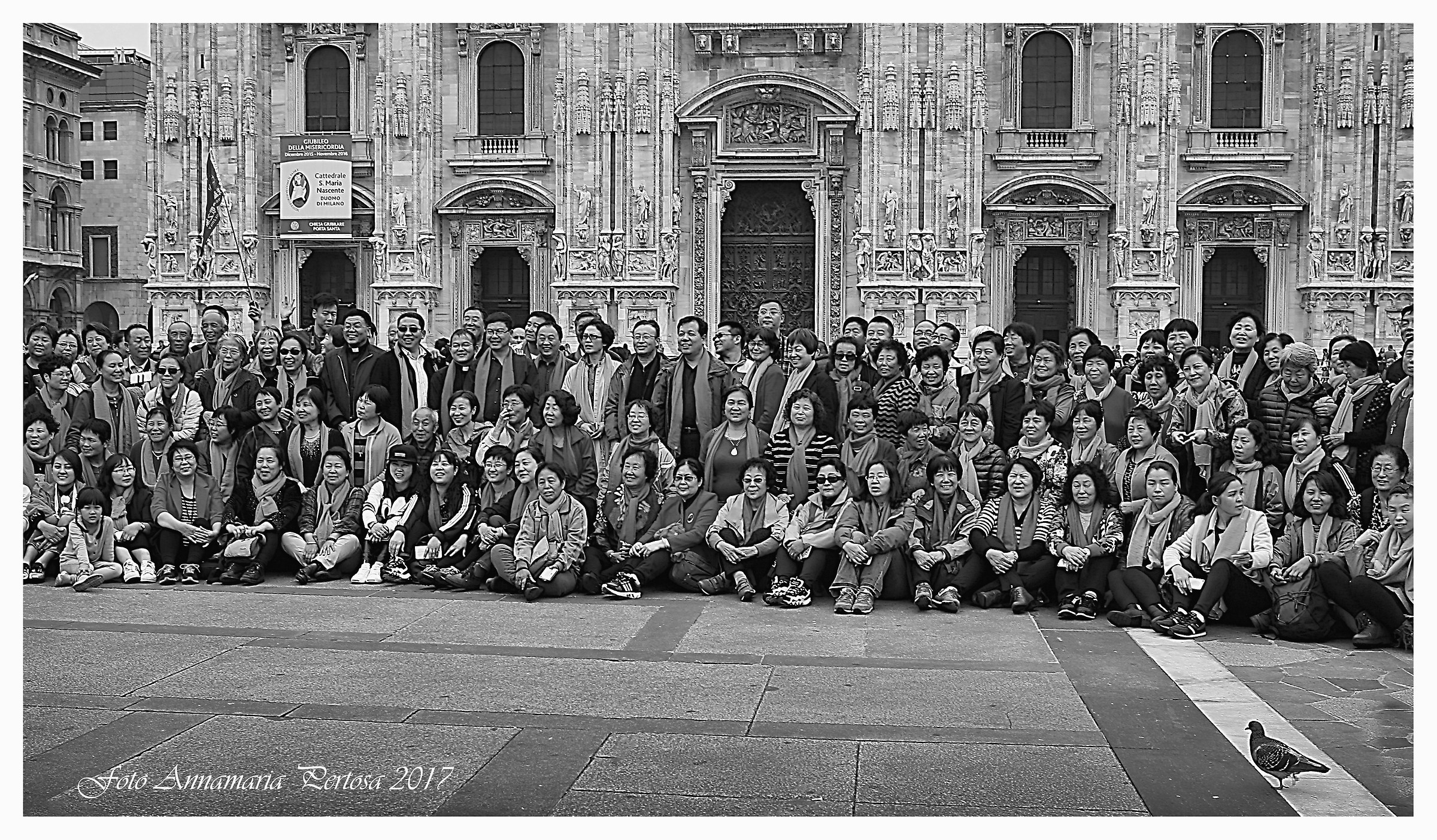 A group of Chinese Catholics at the Duomo