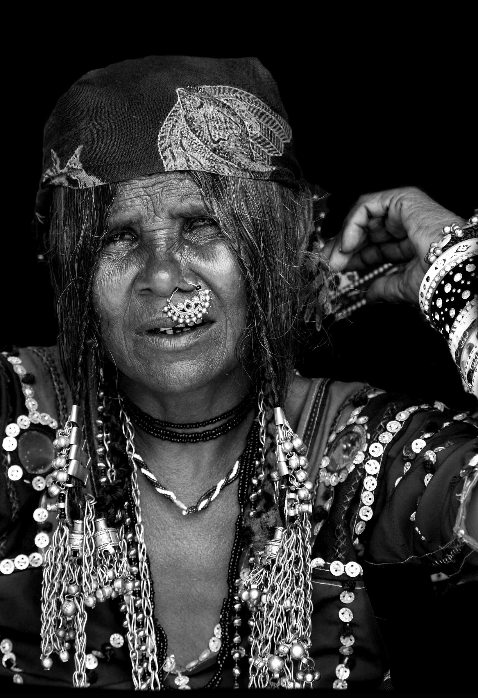 An elderly Indian woman
