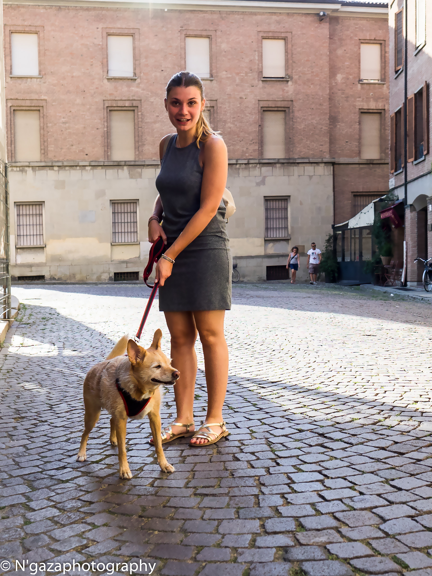 The girl with her dog