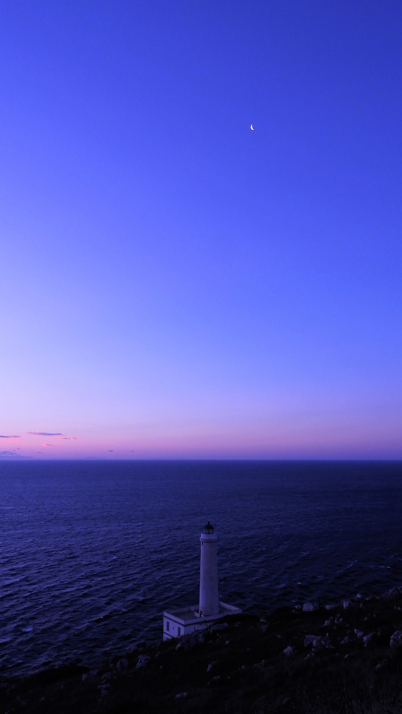 Dawn on the lighthouse of Palast of Otranto