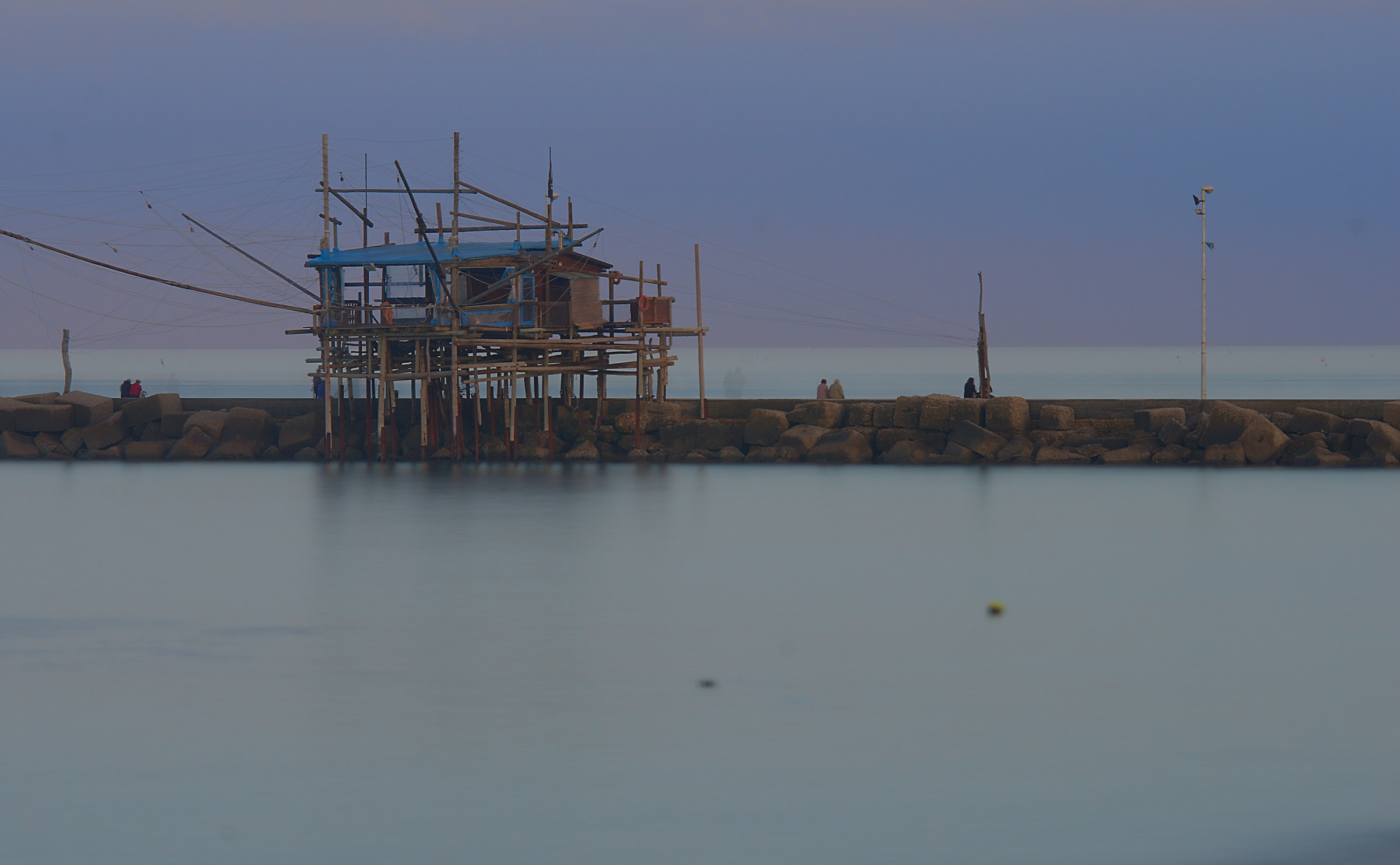 Overflow of sanvito at sunset