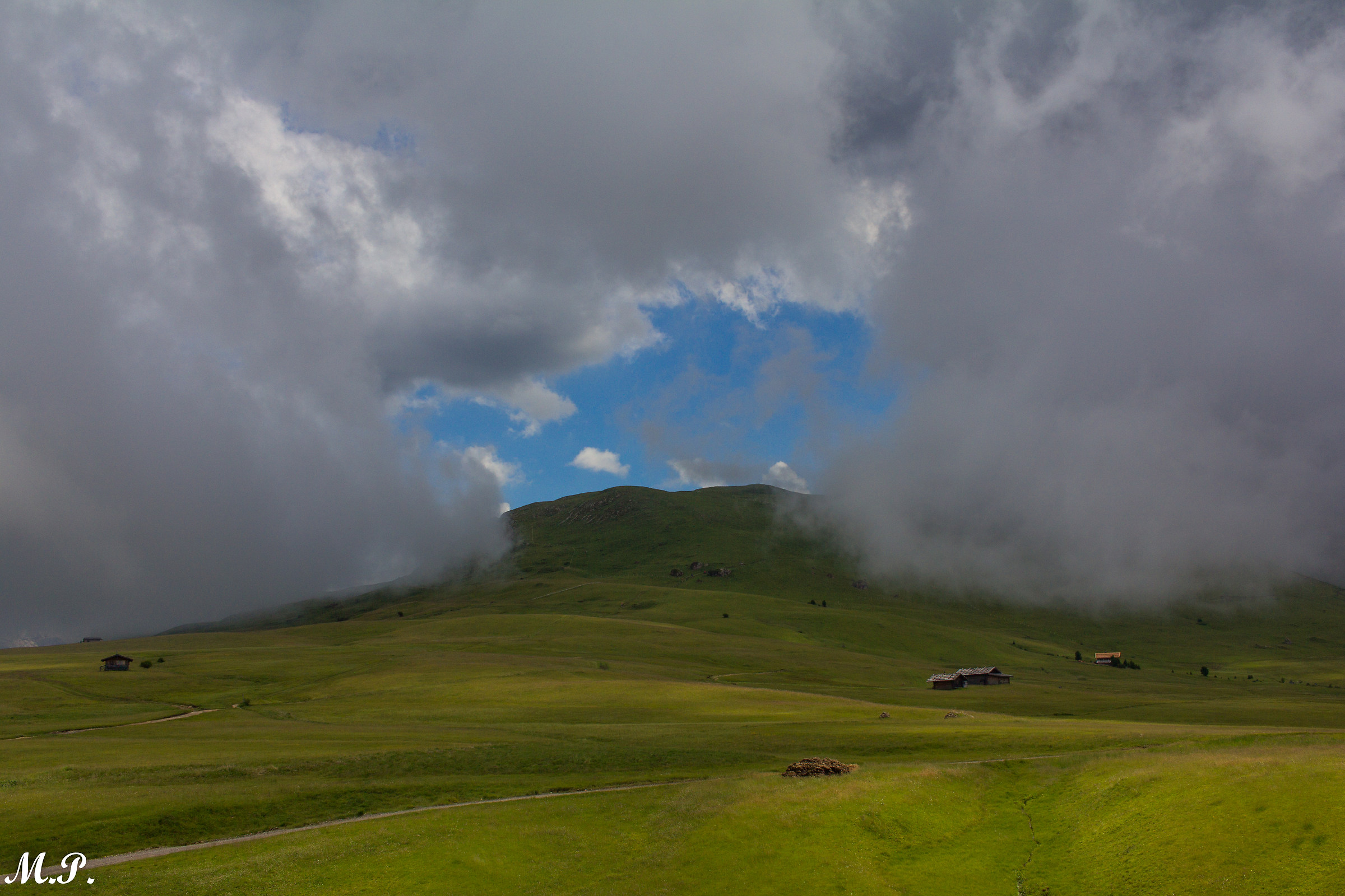 But the sky is blue over the clouds