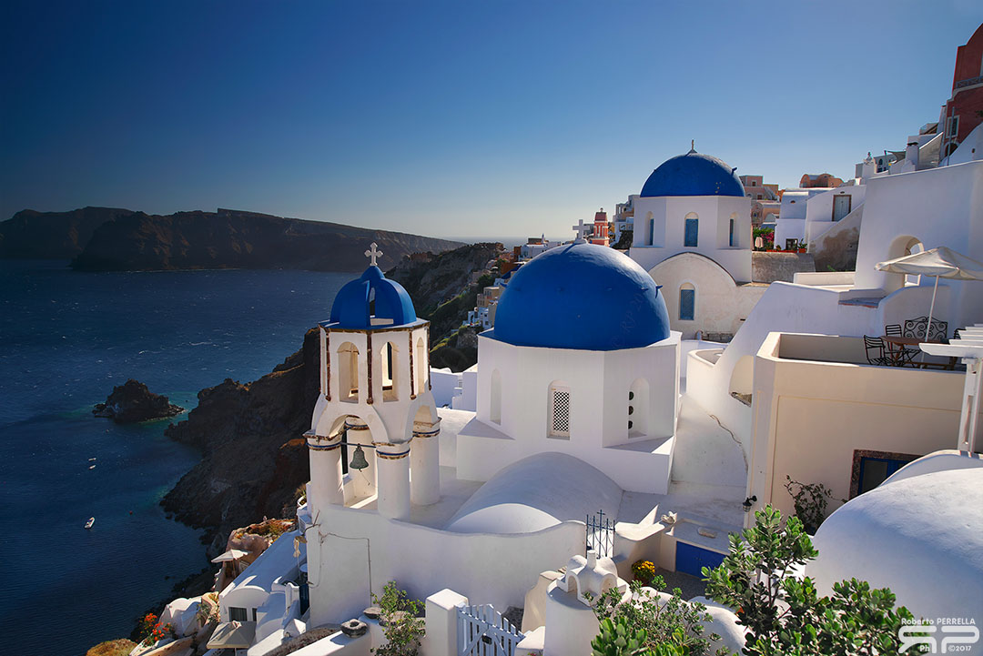 The blue domed church