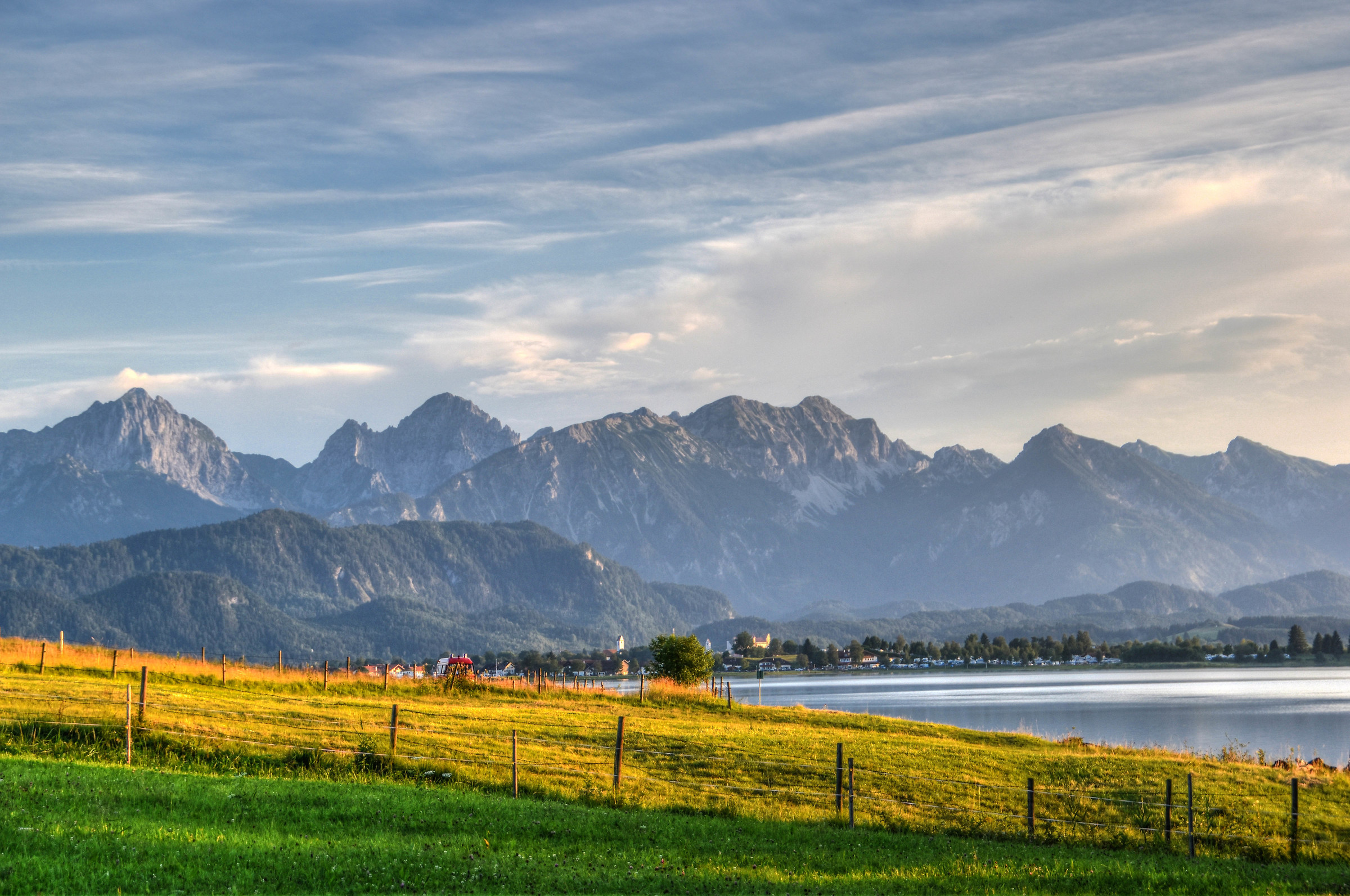 Mountains, Lake and Sunset