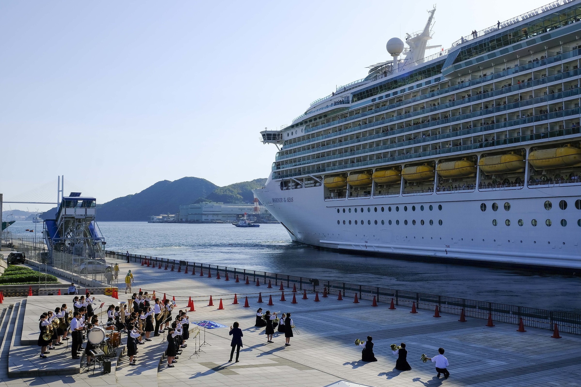 Nagasaki - Departure of cruise ship