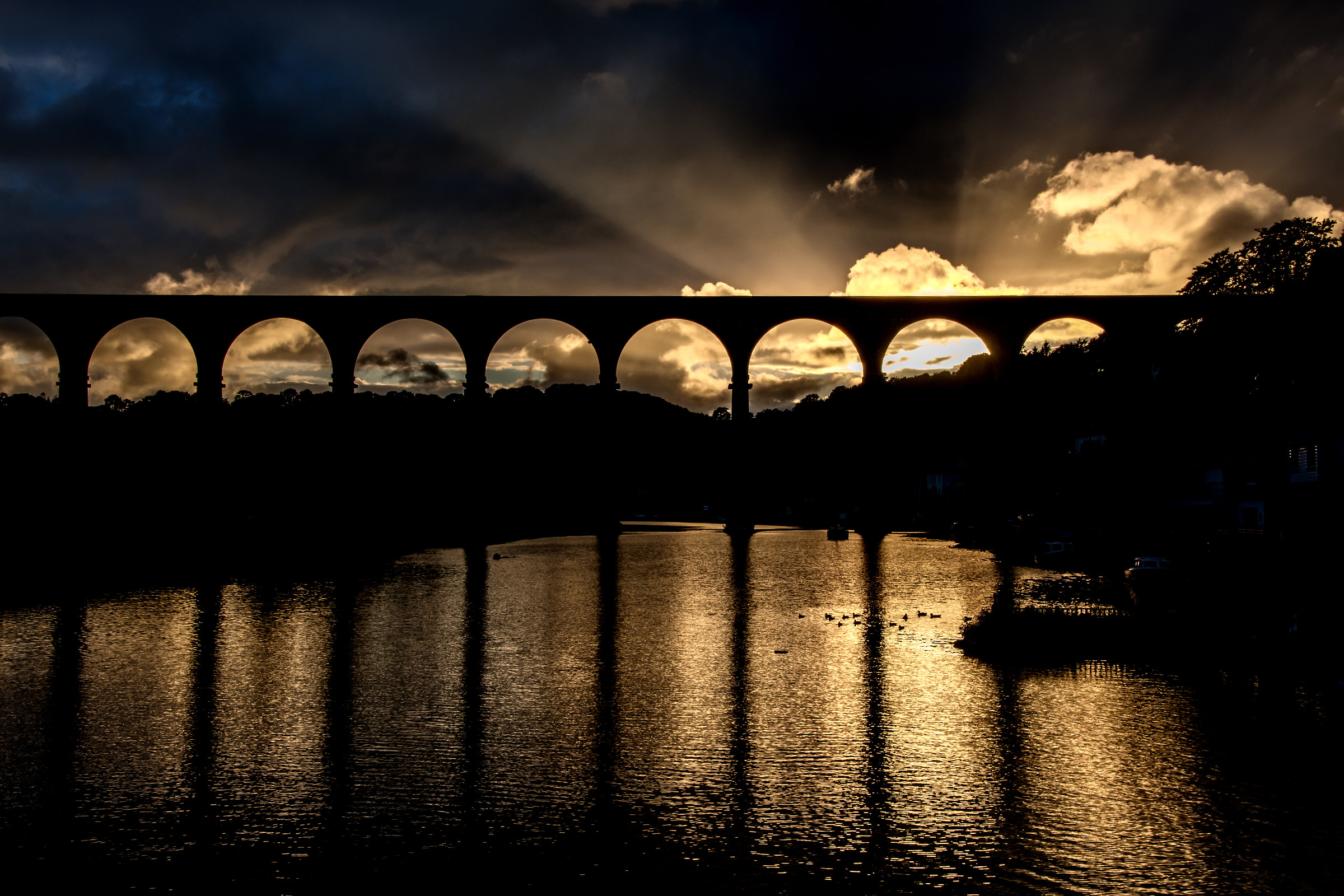 Sun Setting Behind The Viaduct