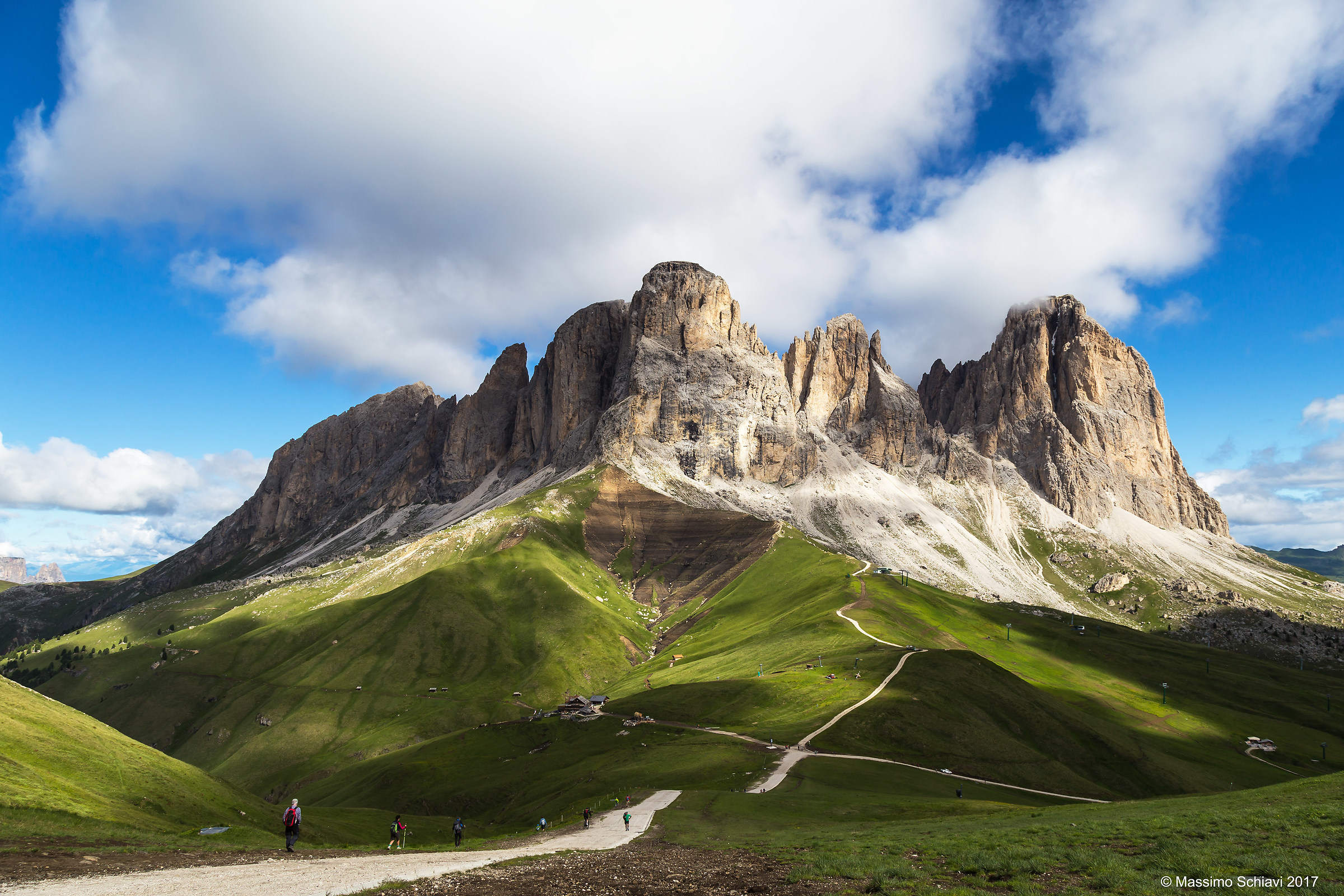 Between lights and shadows: the Sassolungo.