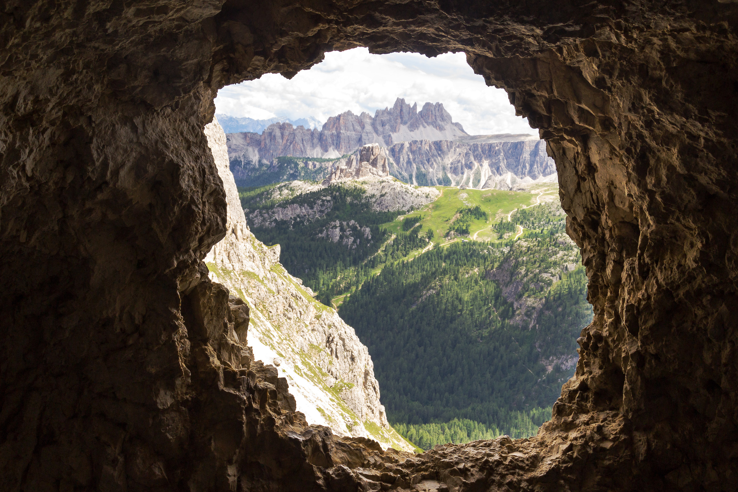 Trench with view over the 5 towers