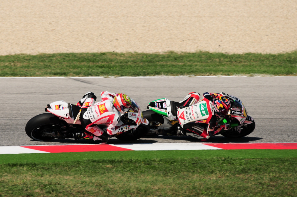 overtaking Bradl to Bautista in the race