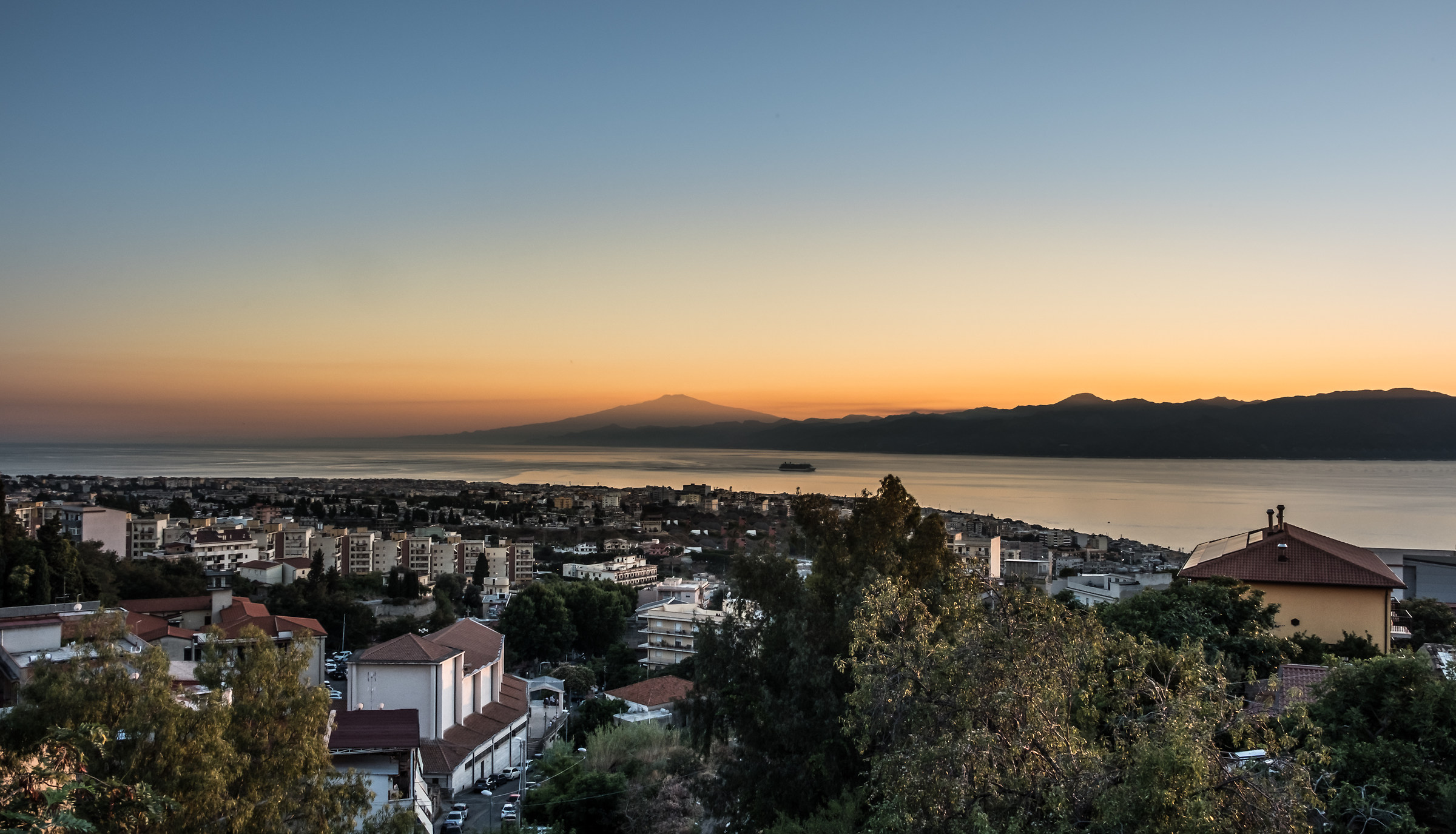 Sicily view from Reggio Calabria
