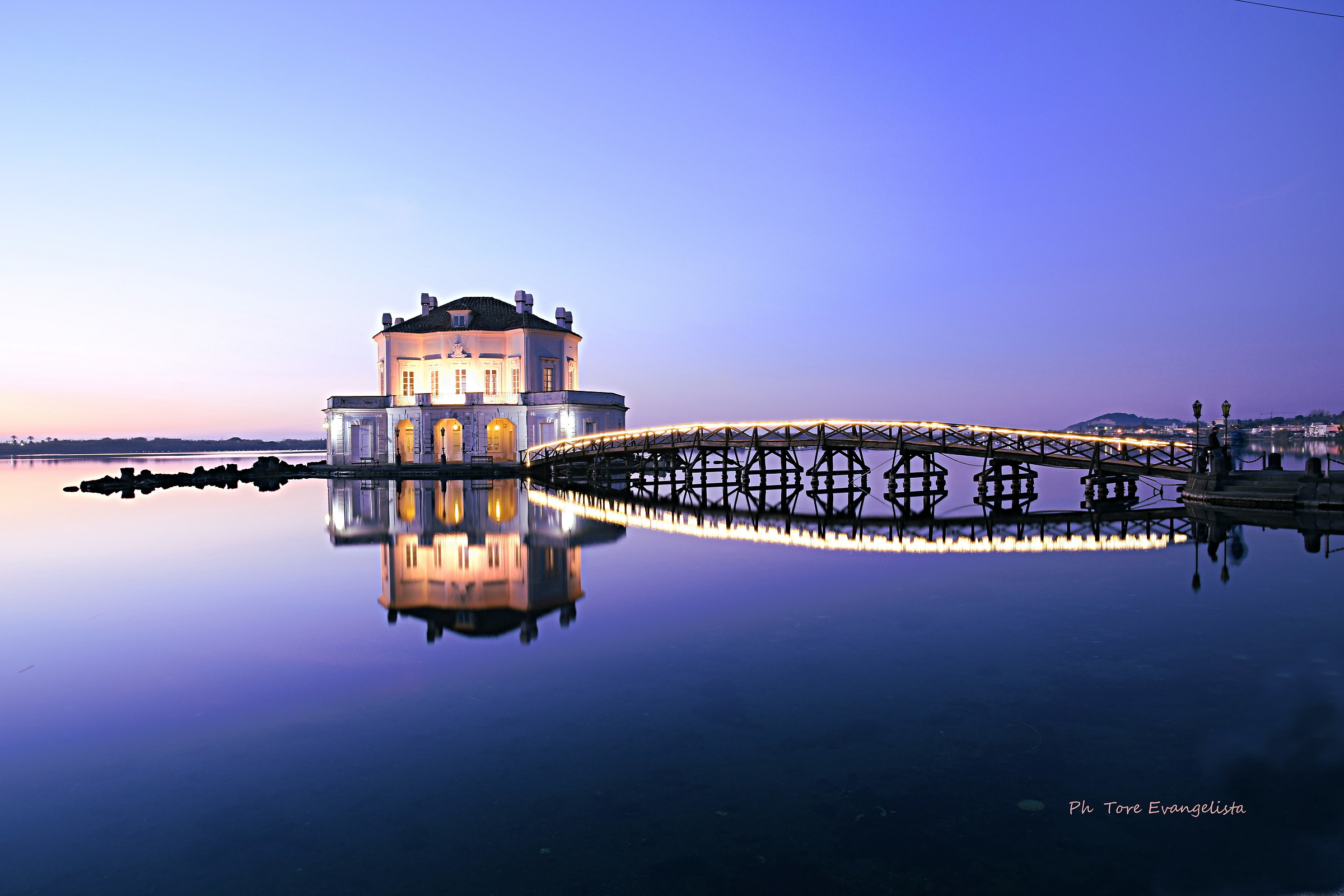 In the middle of the lake.