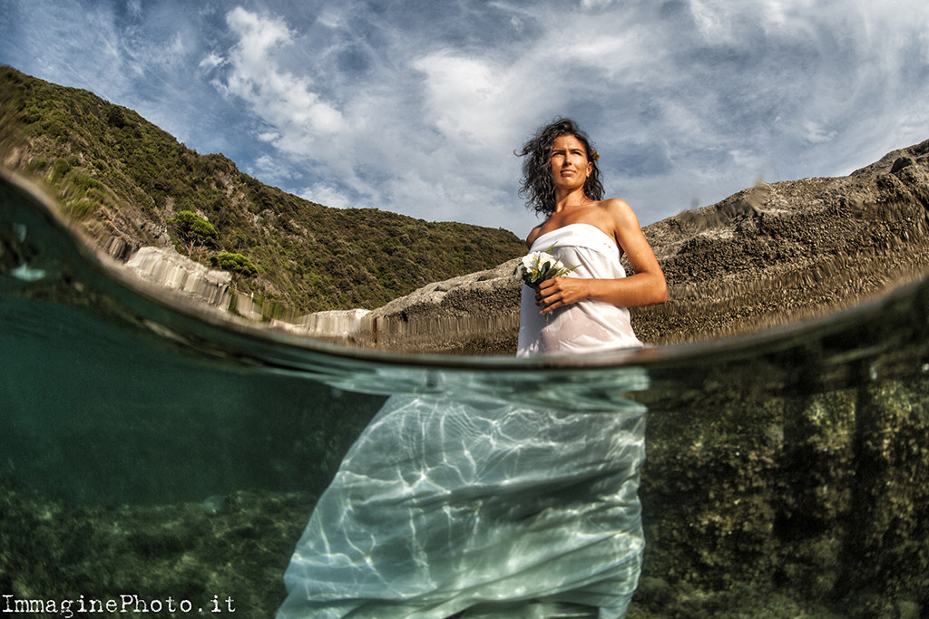 Bride in the sea