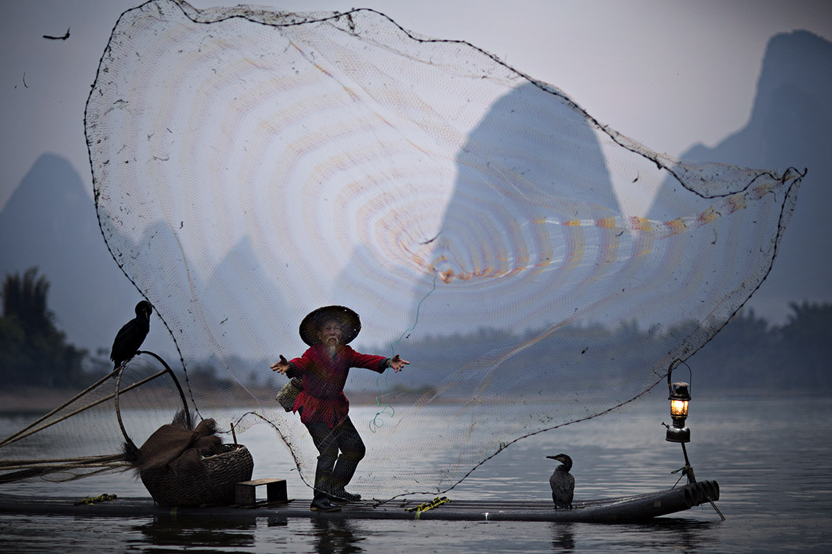 In the fisherman's net. China