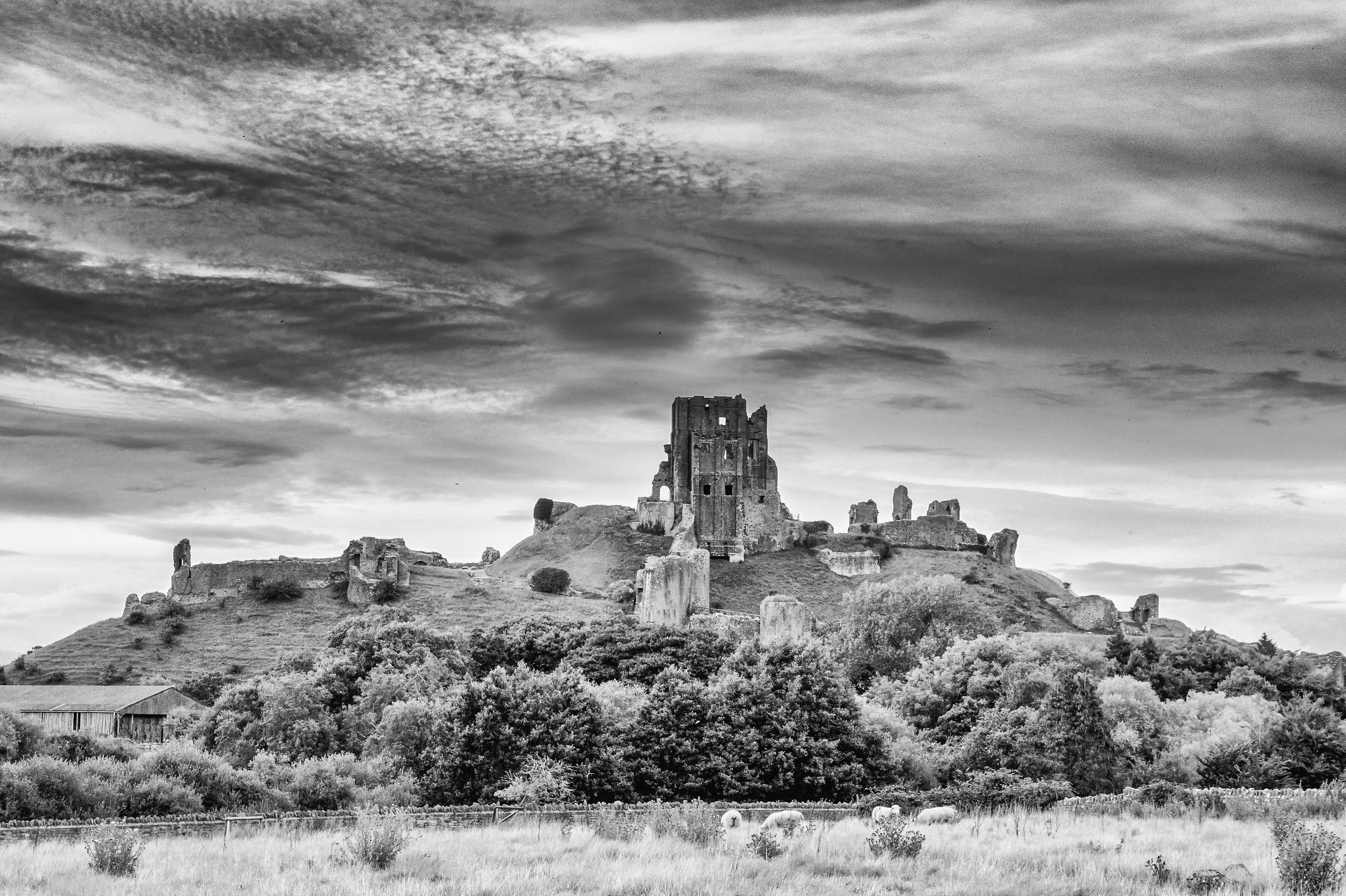 Sunless Sunset At Corfe Castle