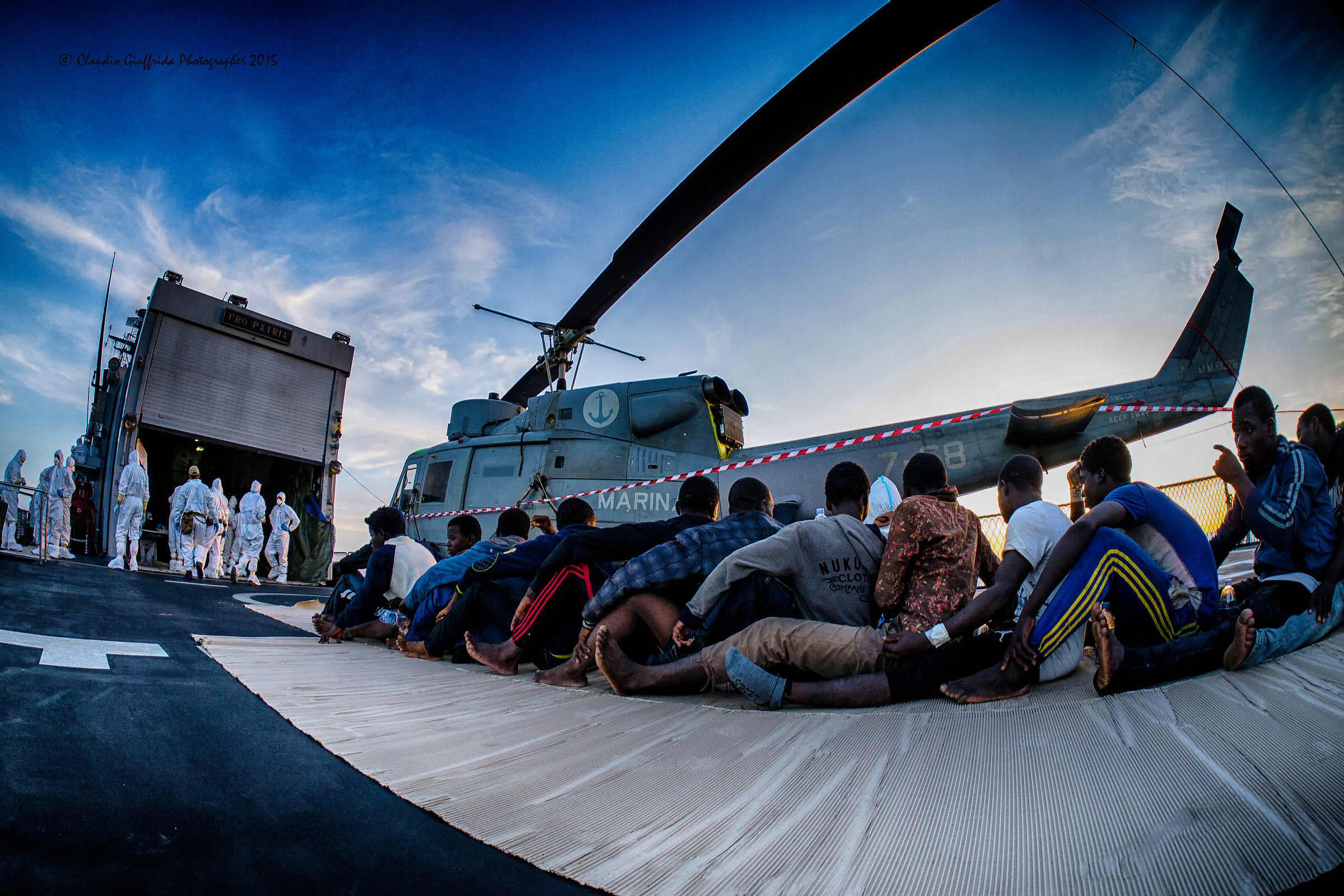 Sul ponte di volo in o.m.s.