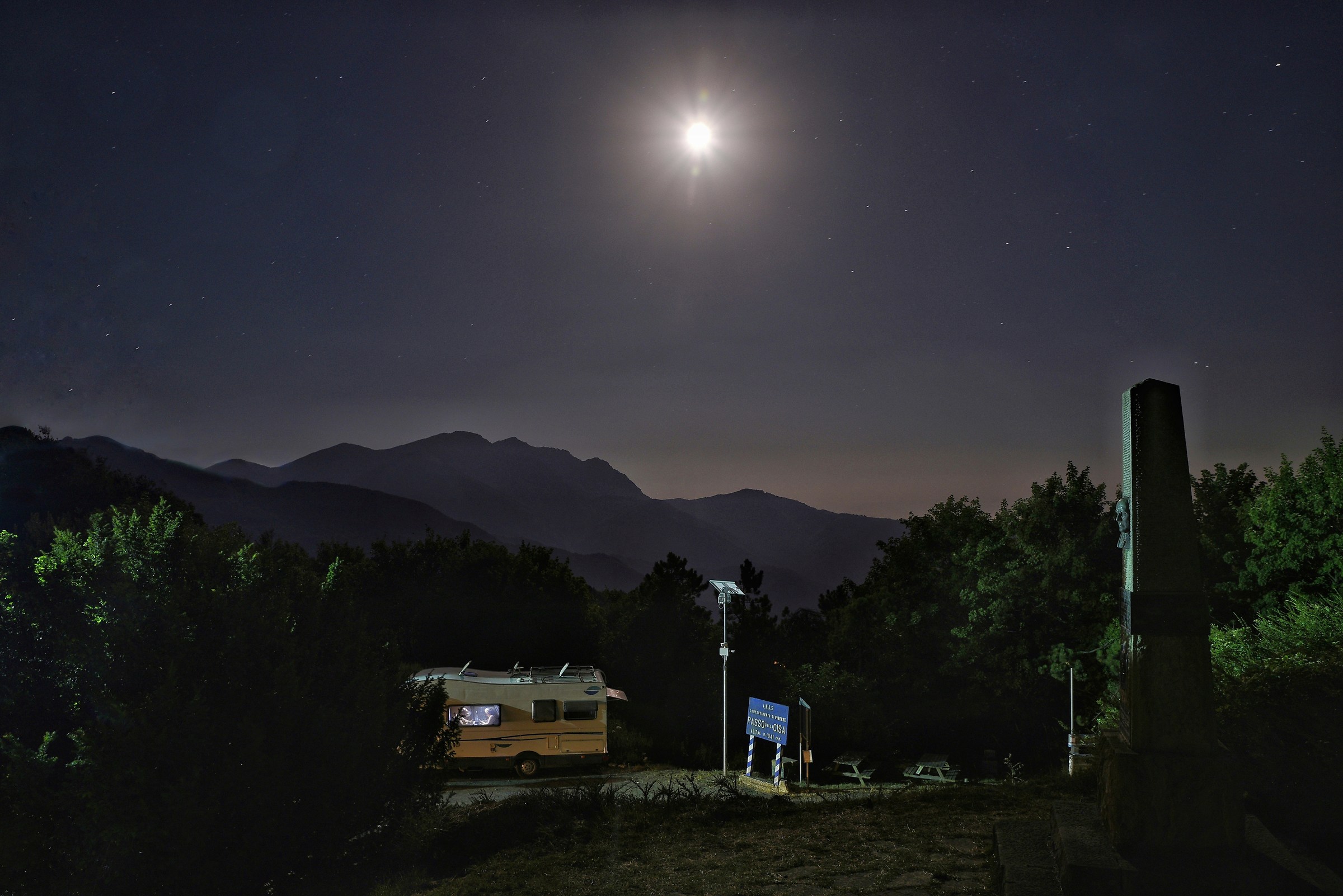Summer night on Cisa pass