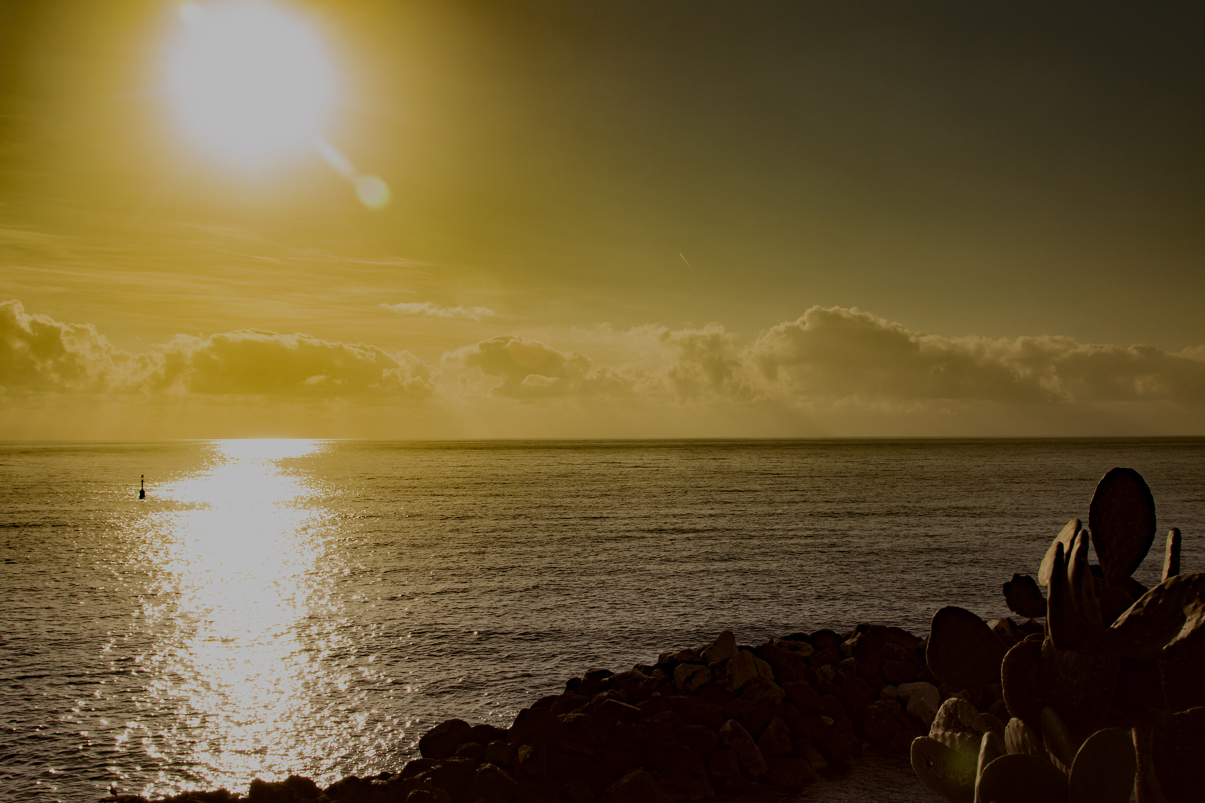 Sole basso all'orizzonte