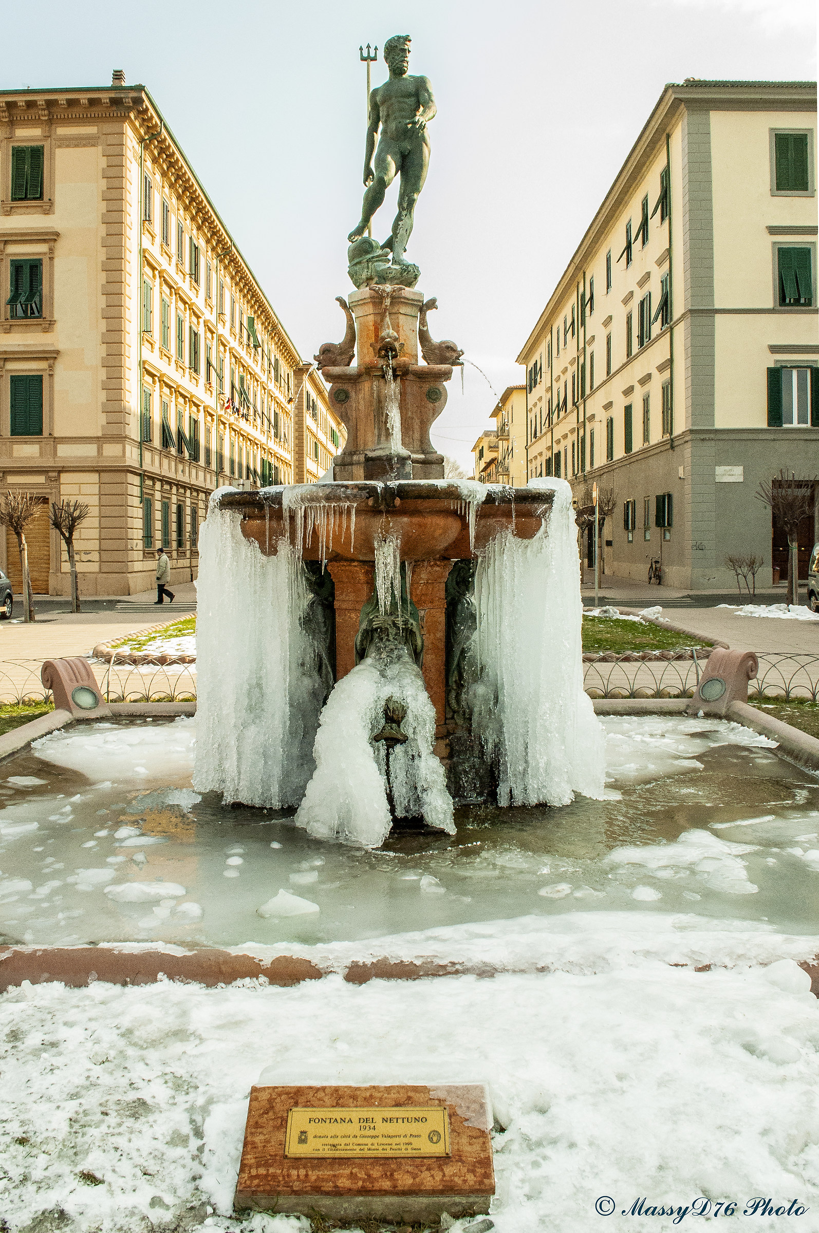 Livorno Statue of the Neptune Frozen