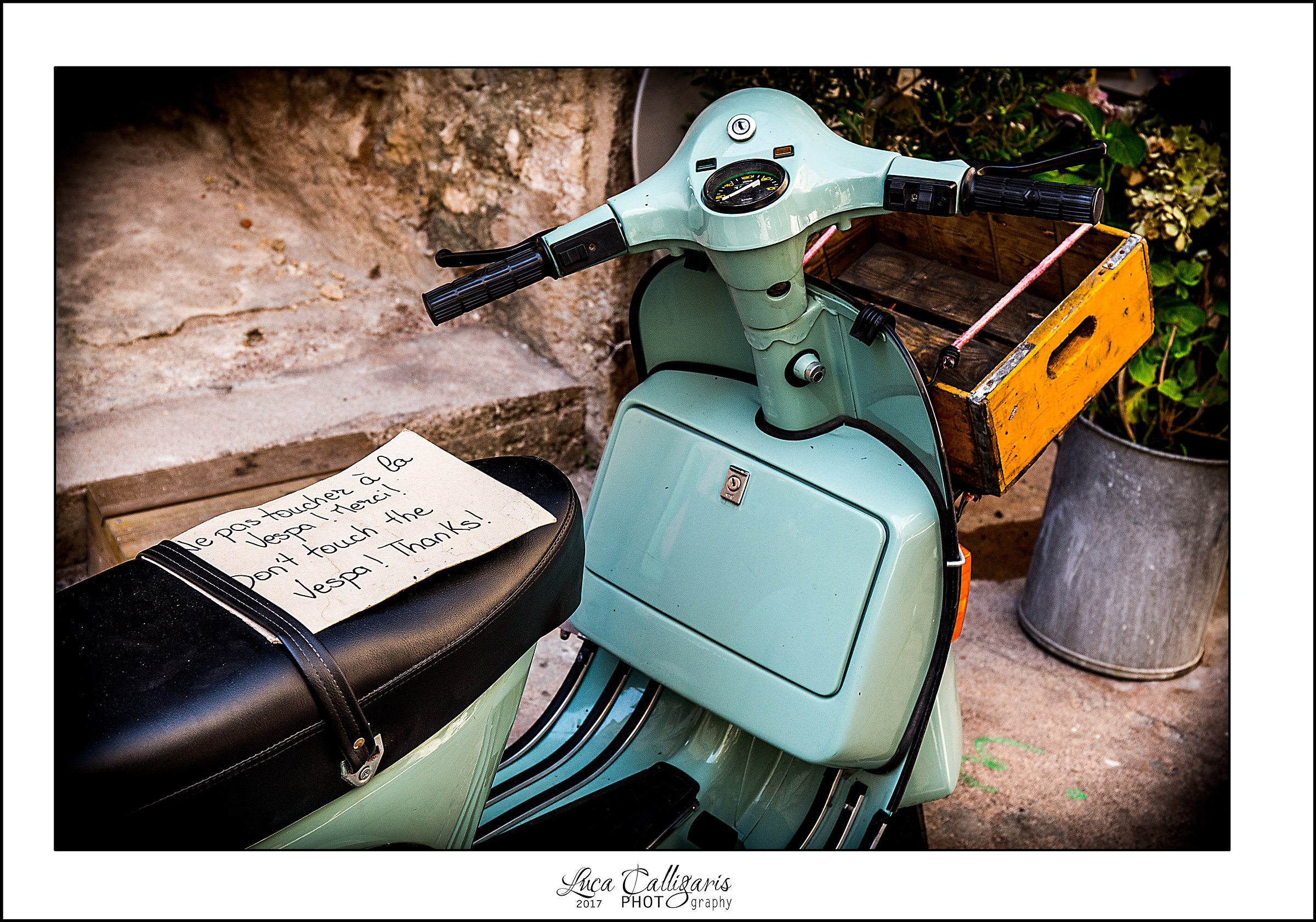Don't touch the Vespa!