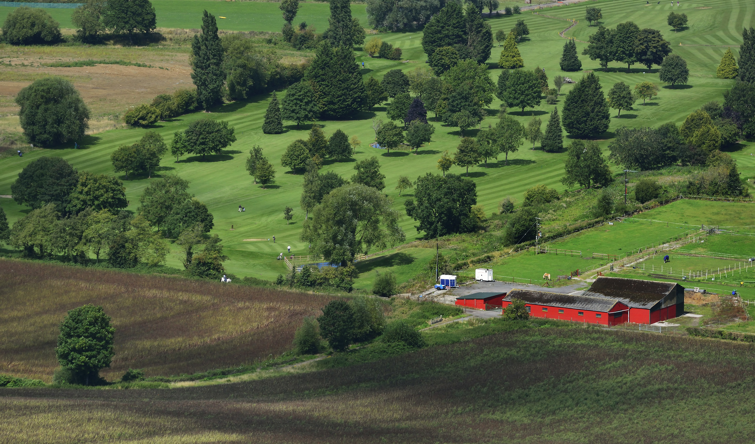 The Red Barn Next to the Golf Course
