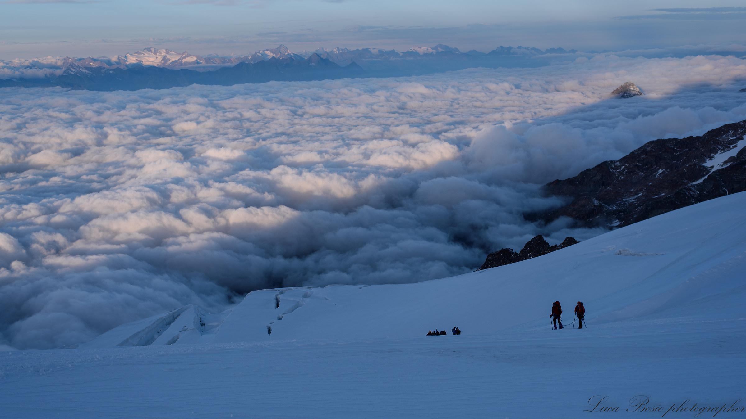 Una pausa per ammirare il Gran Paradiso