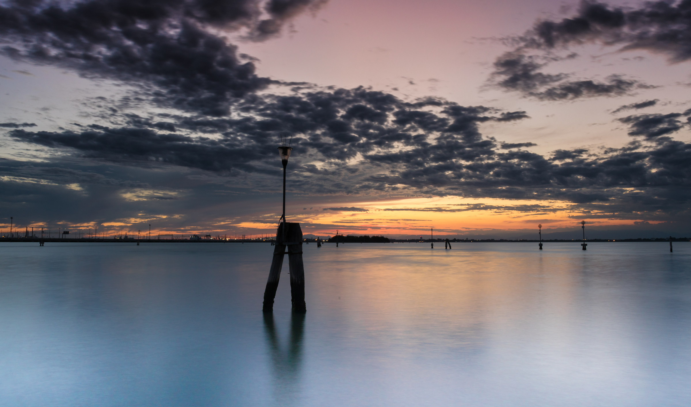 Venice Lagoon long sunset exposure