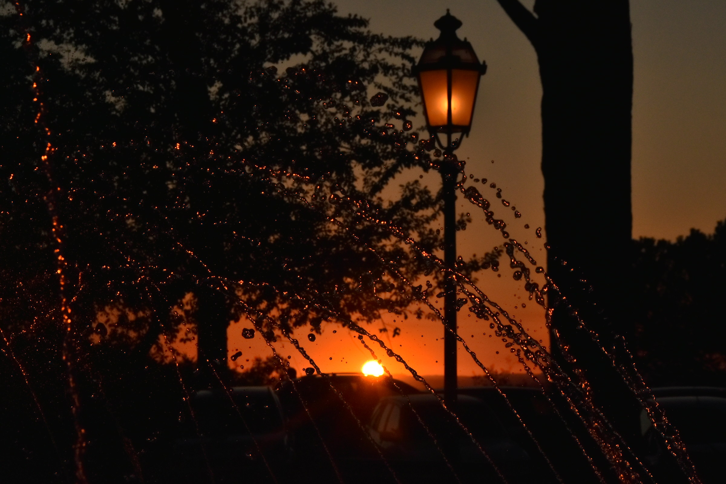 Water games at sunset