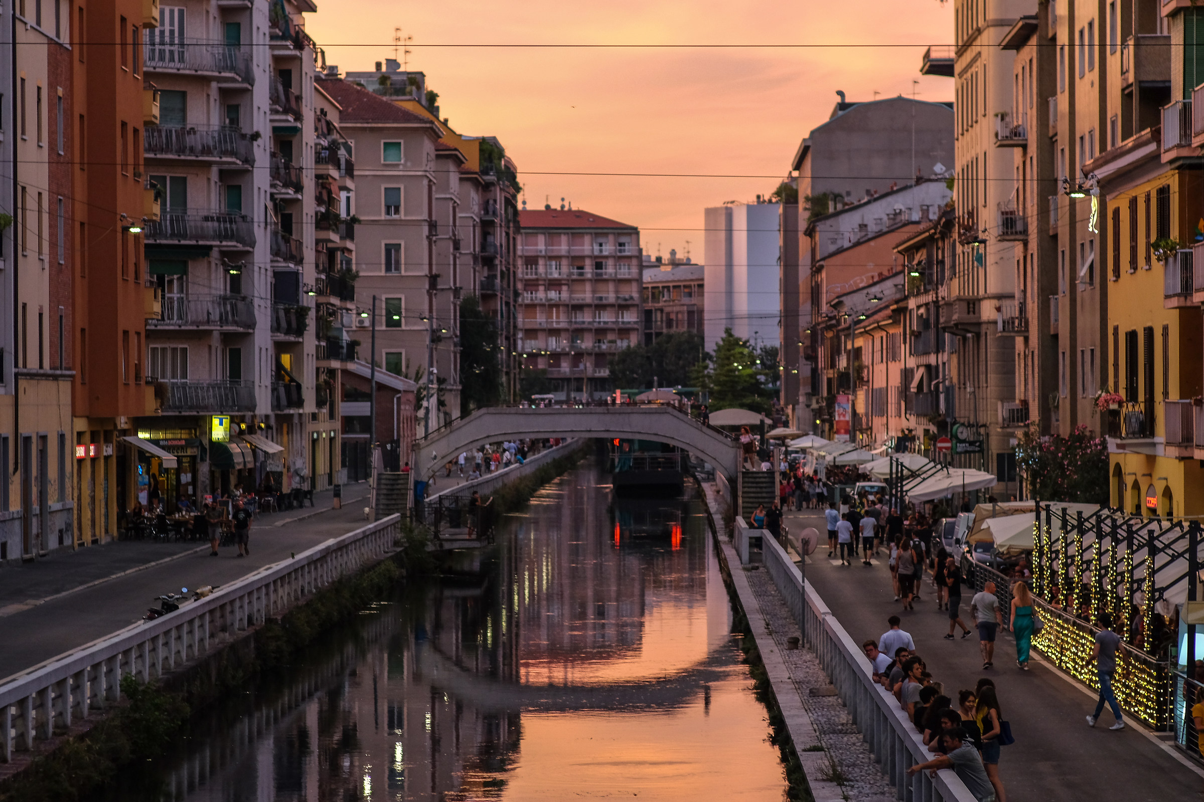 Sunset over Naviglio