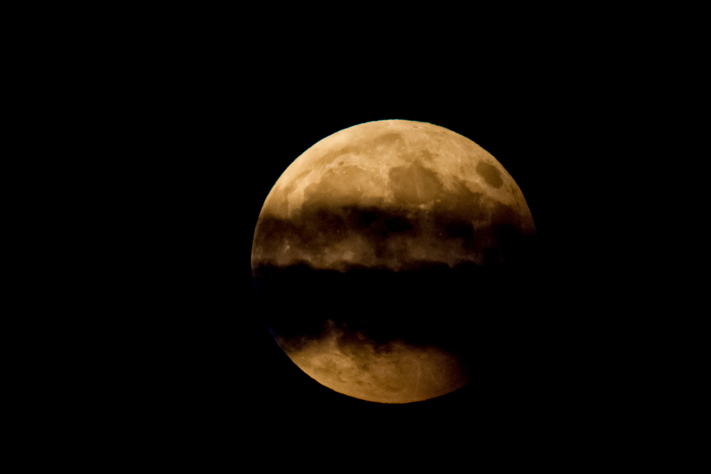 Moon eclipse with clouds