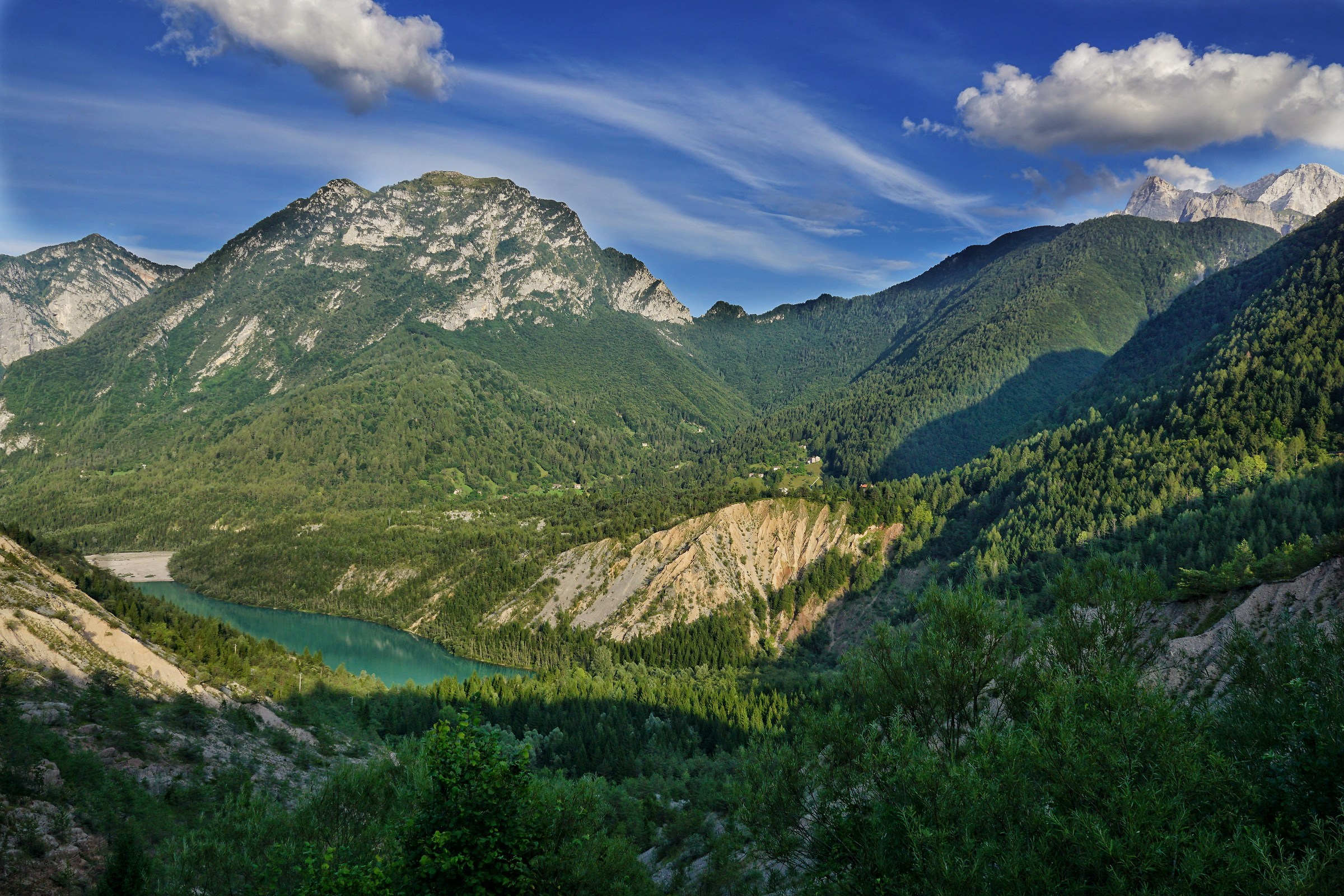 Panorama of the valley at Erto