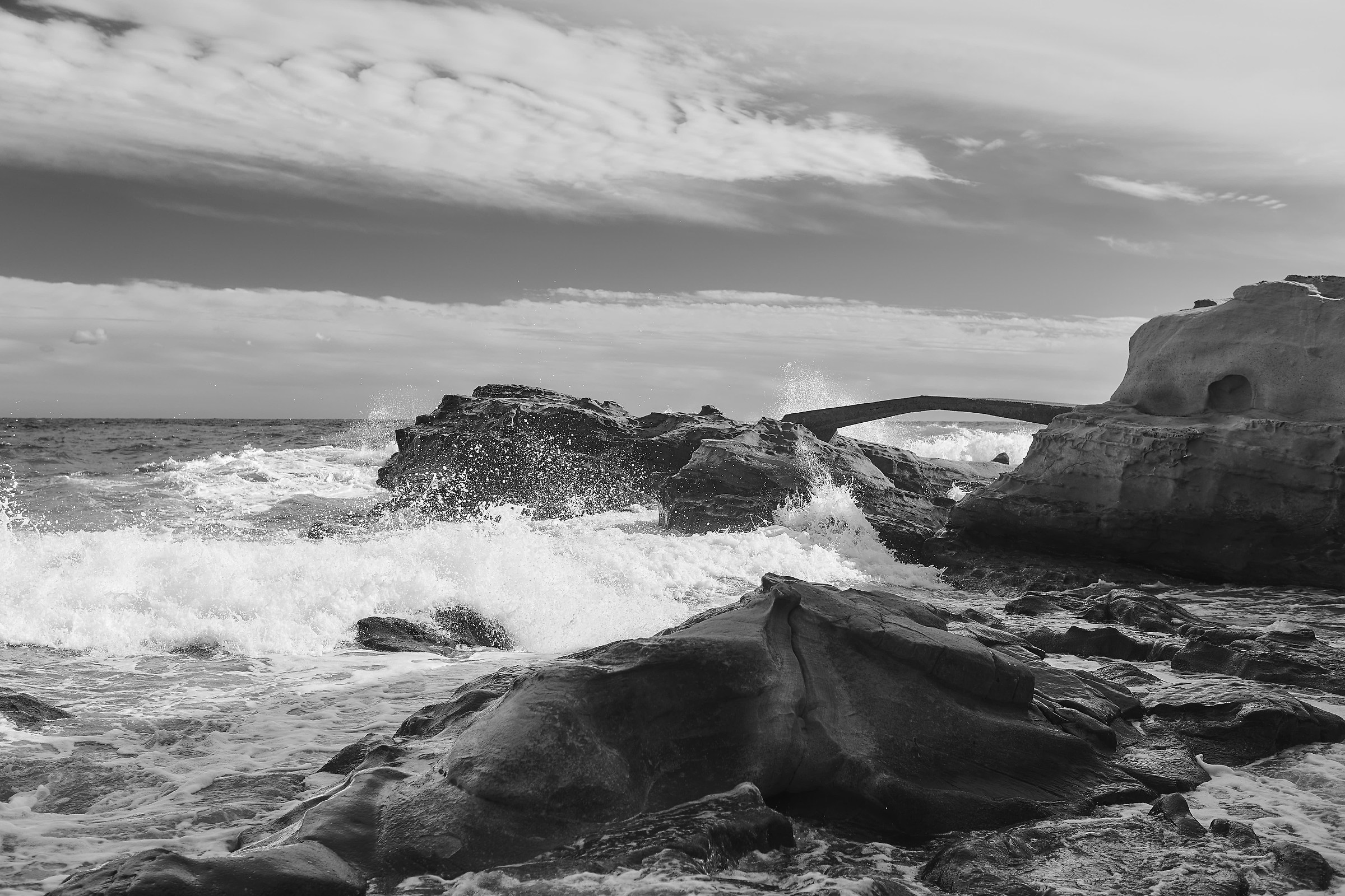 Il mare di Bordighera in Bianco e Nero