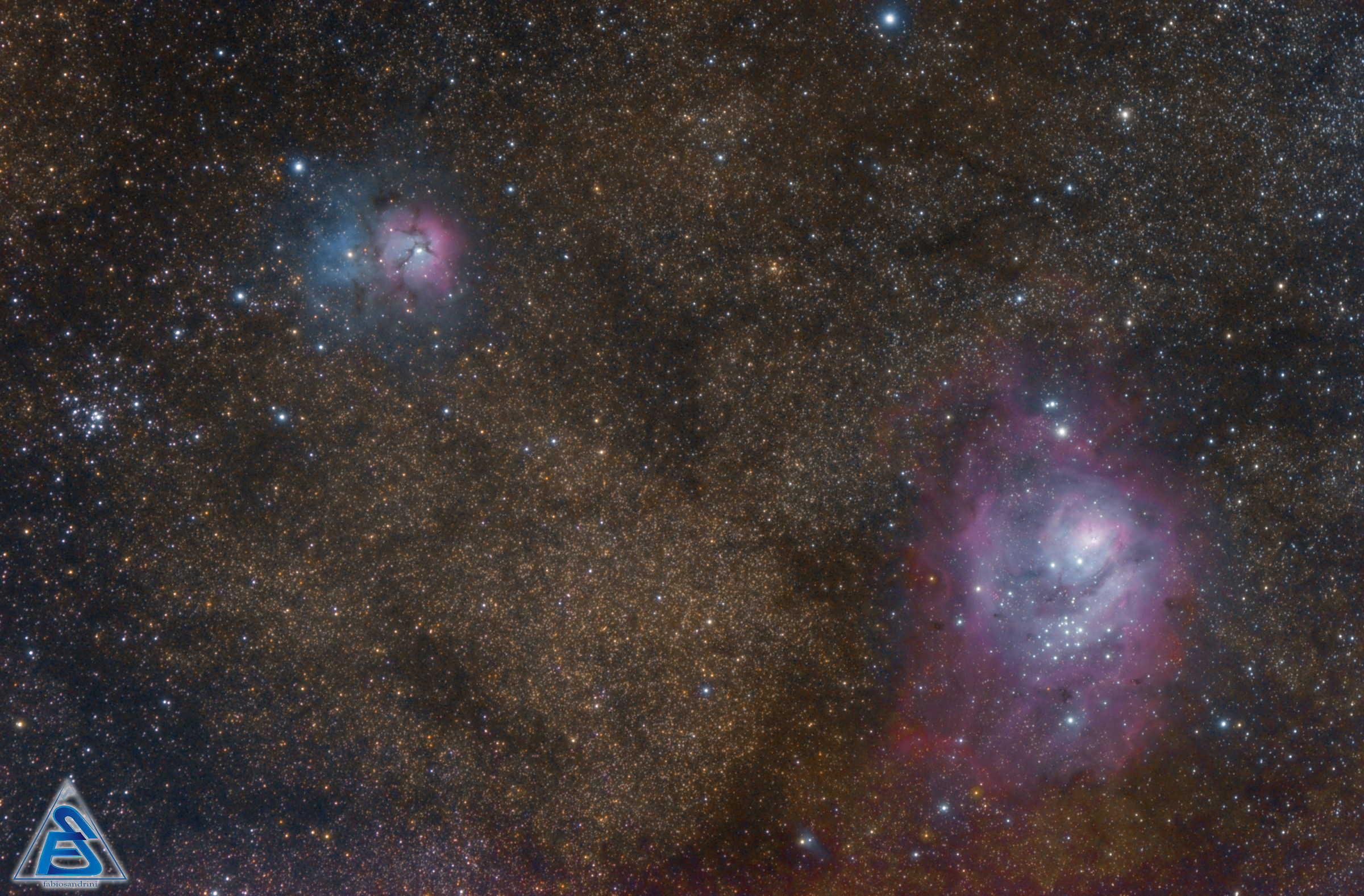 Trifid Nebula & Lagoon Nebula (v2)