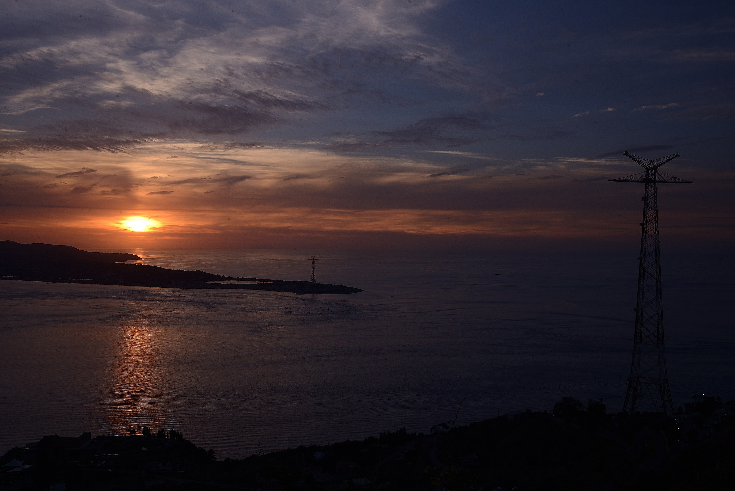 Sunset over the strait of Messina