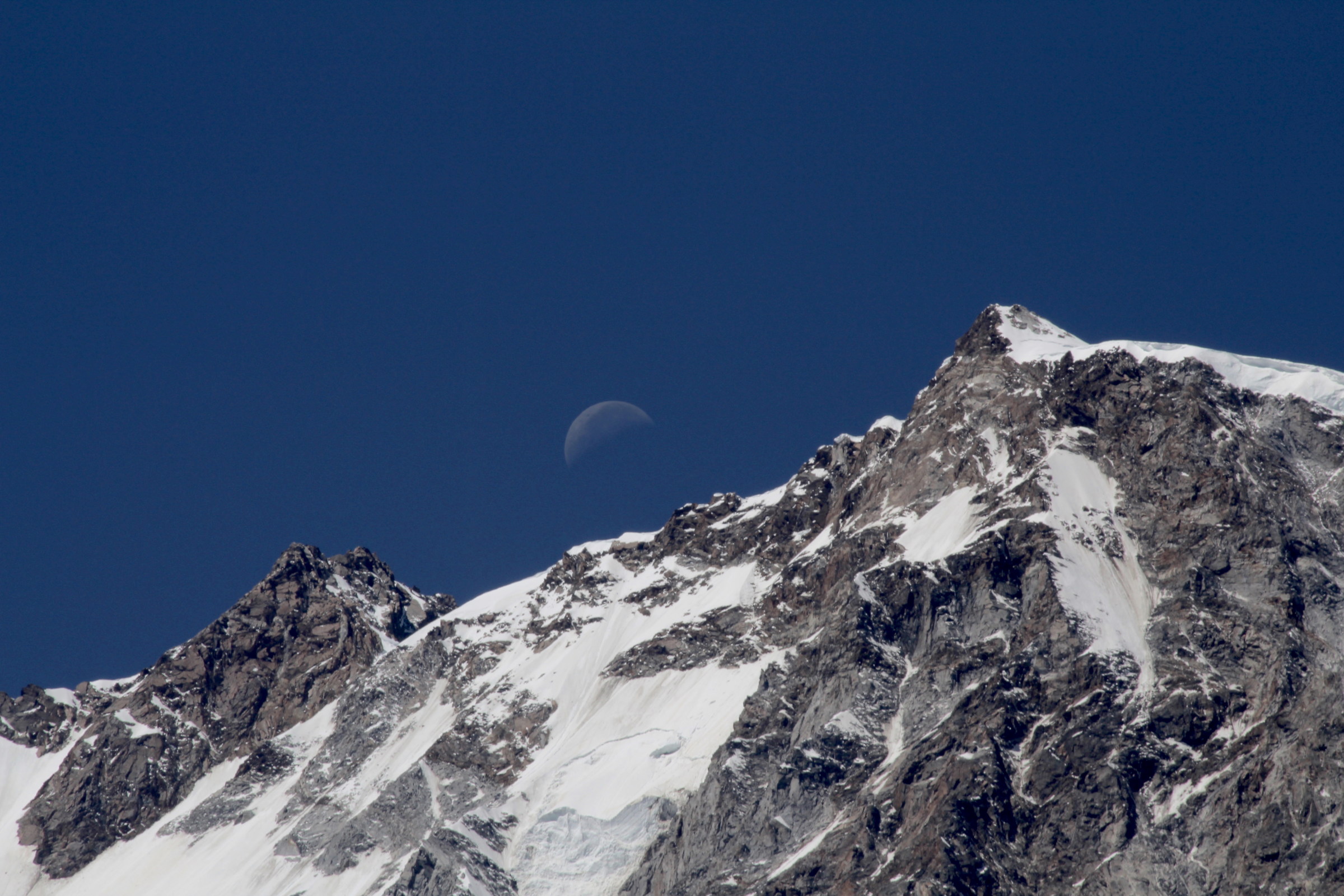 Moon above Mount Rosa