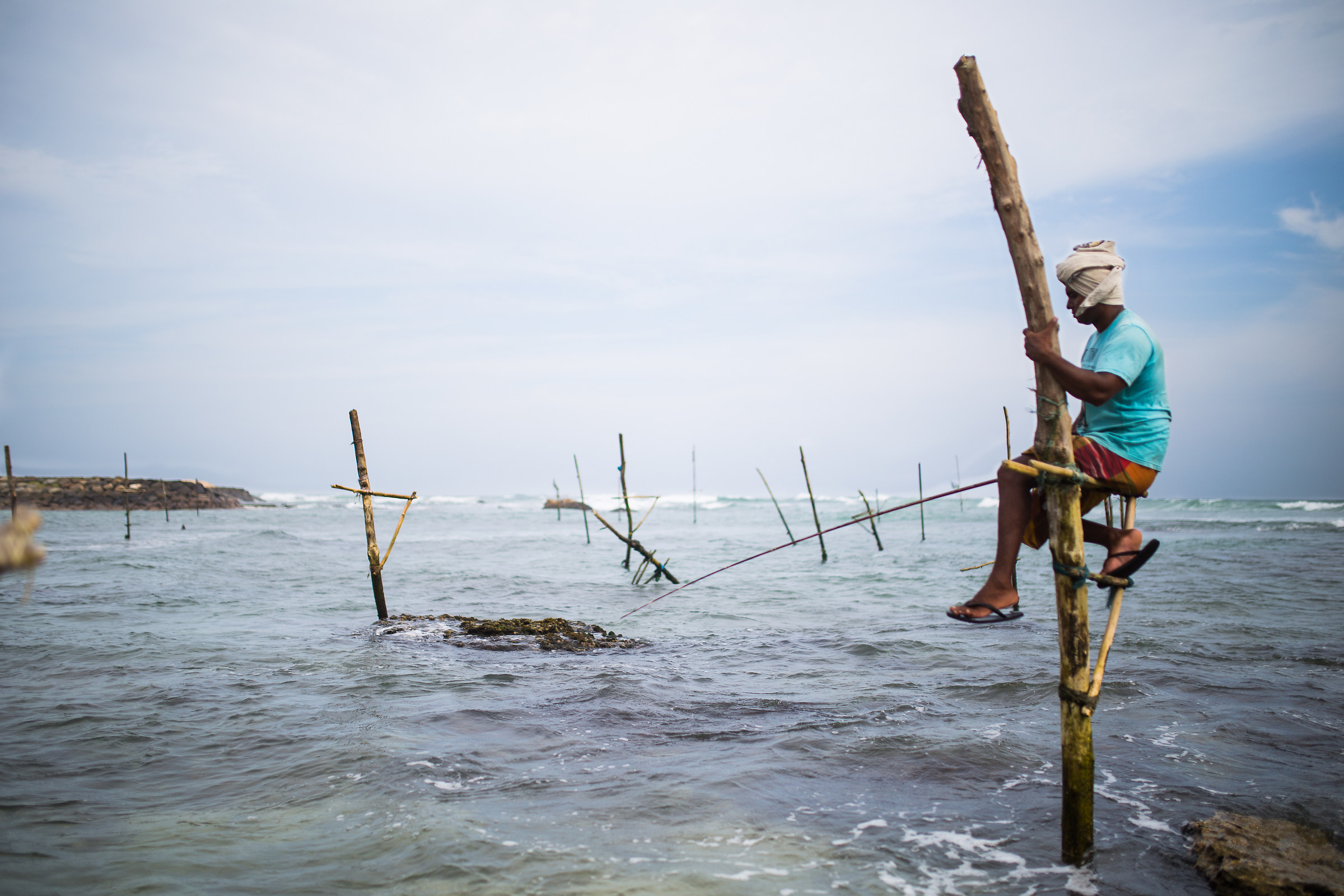 Fisherman on stilts