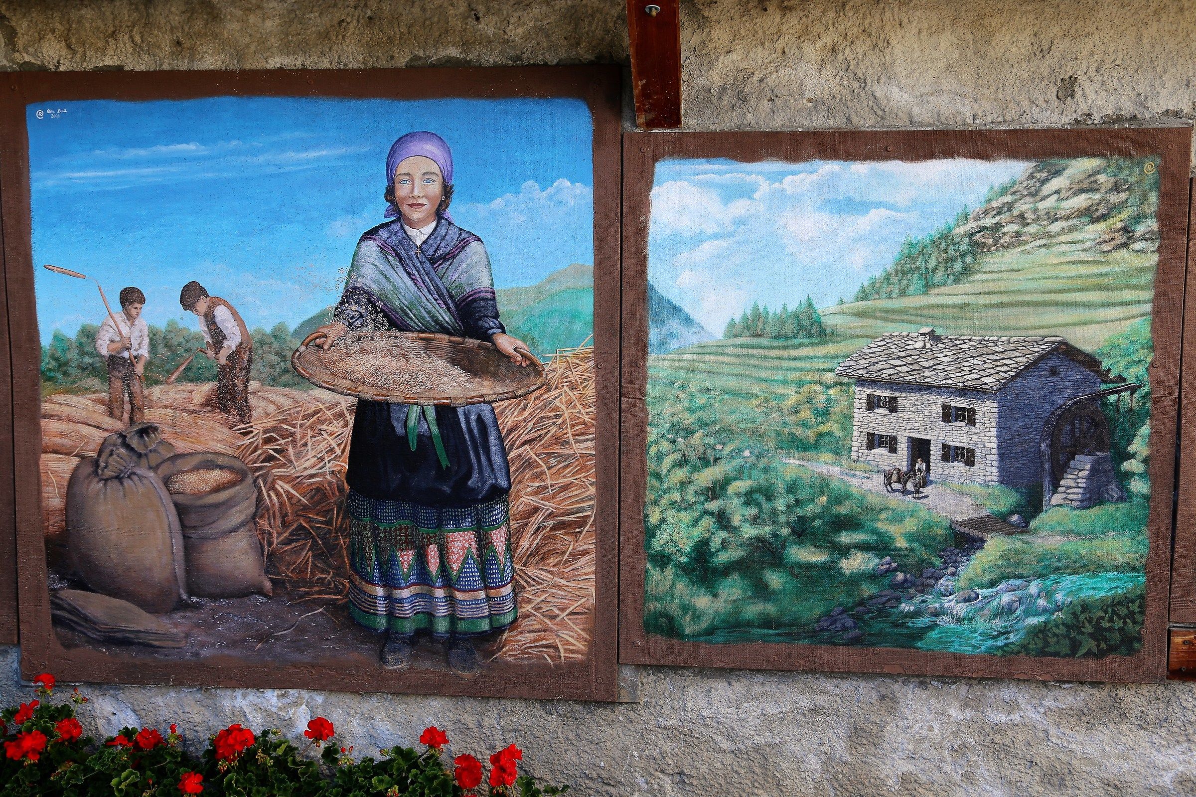 la mietitura e il mulino