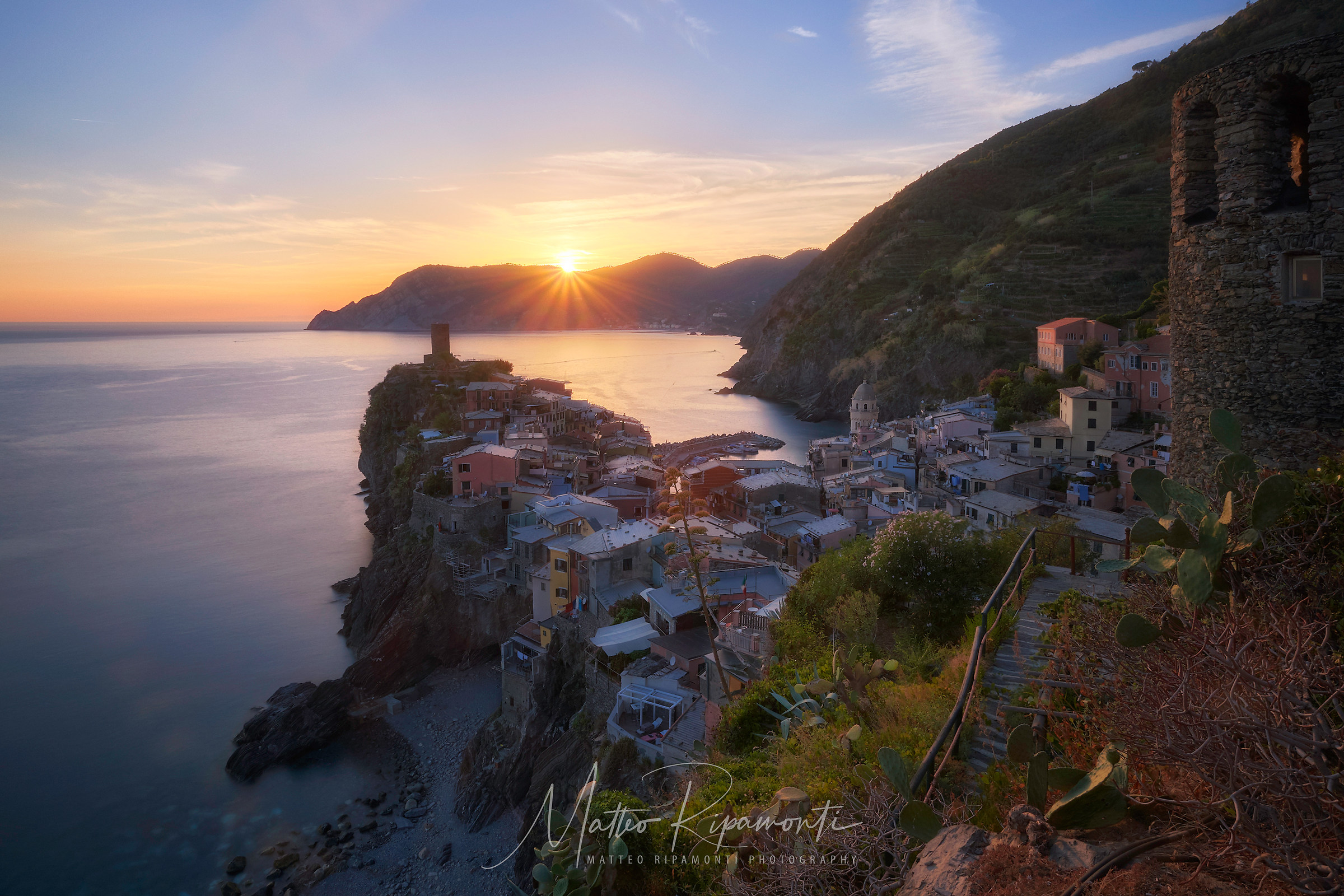 Sunset behind Vernazza