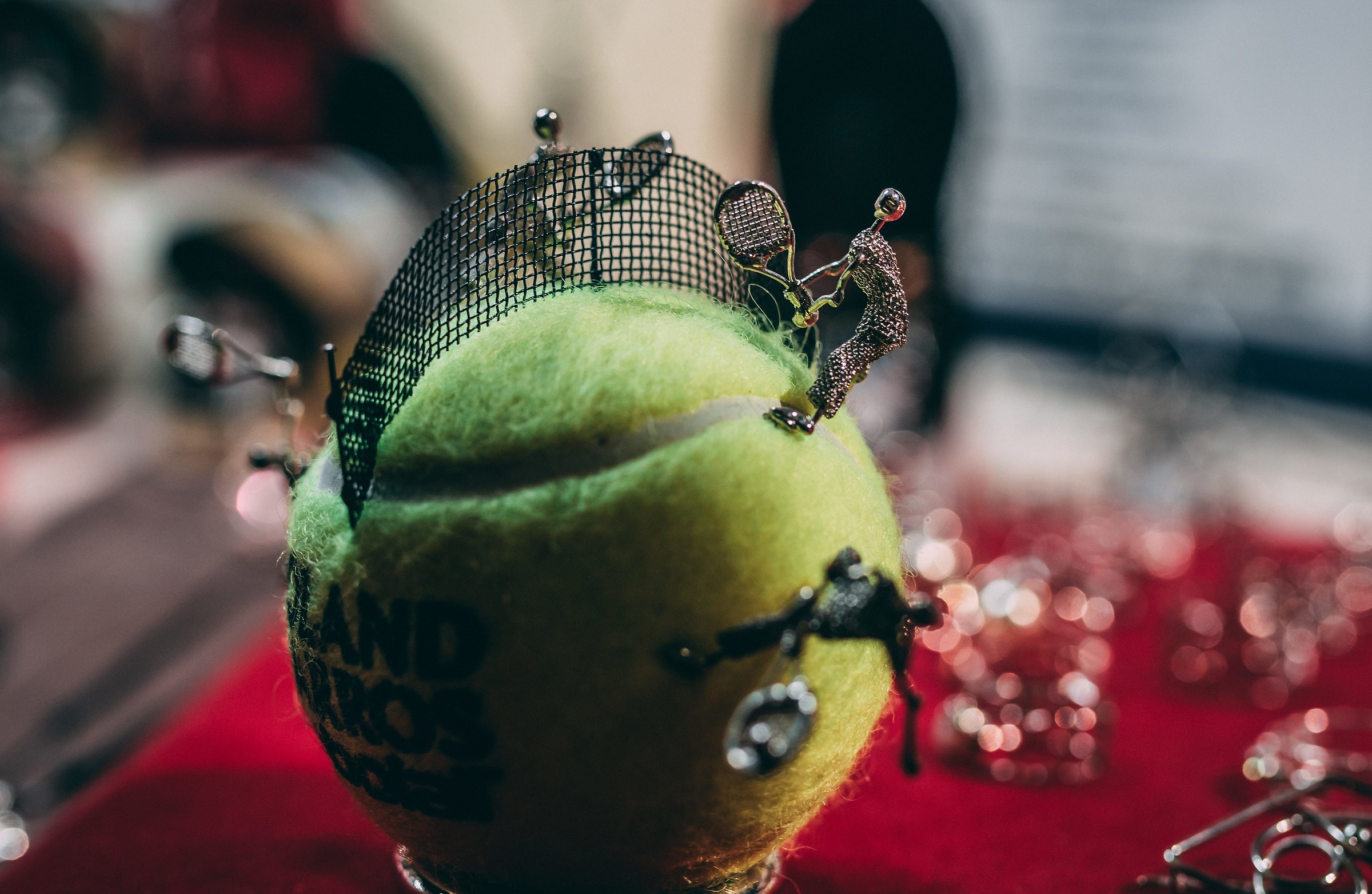 Tennis game on a tennis ball