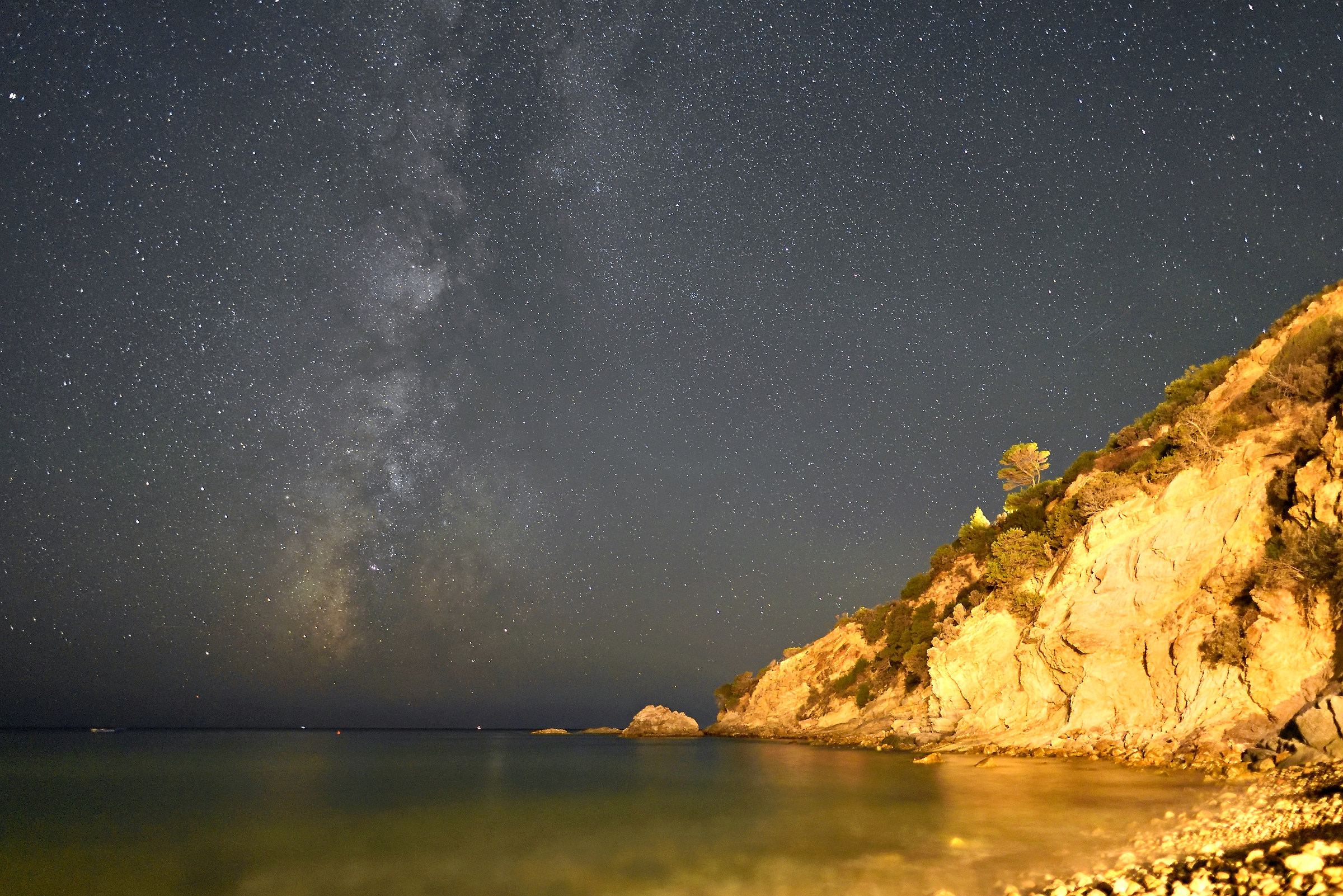 Via lattea alla spiaggia delle cannelle