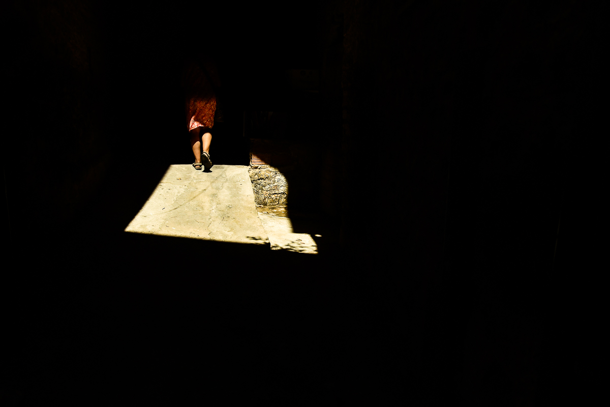 Woman in the shadows