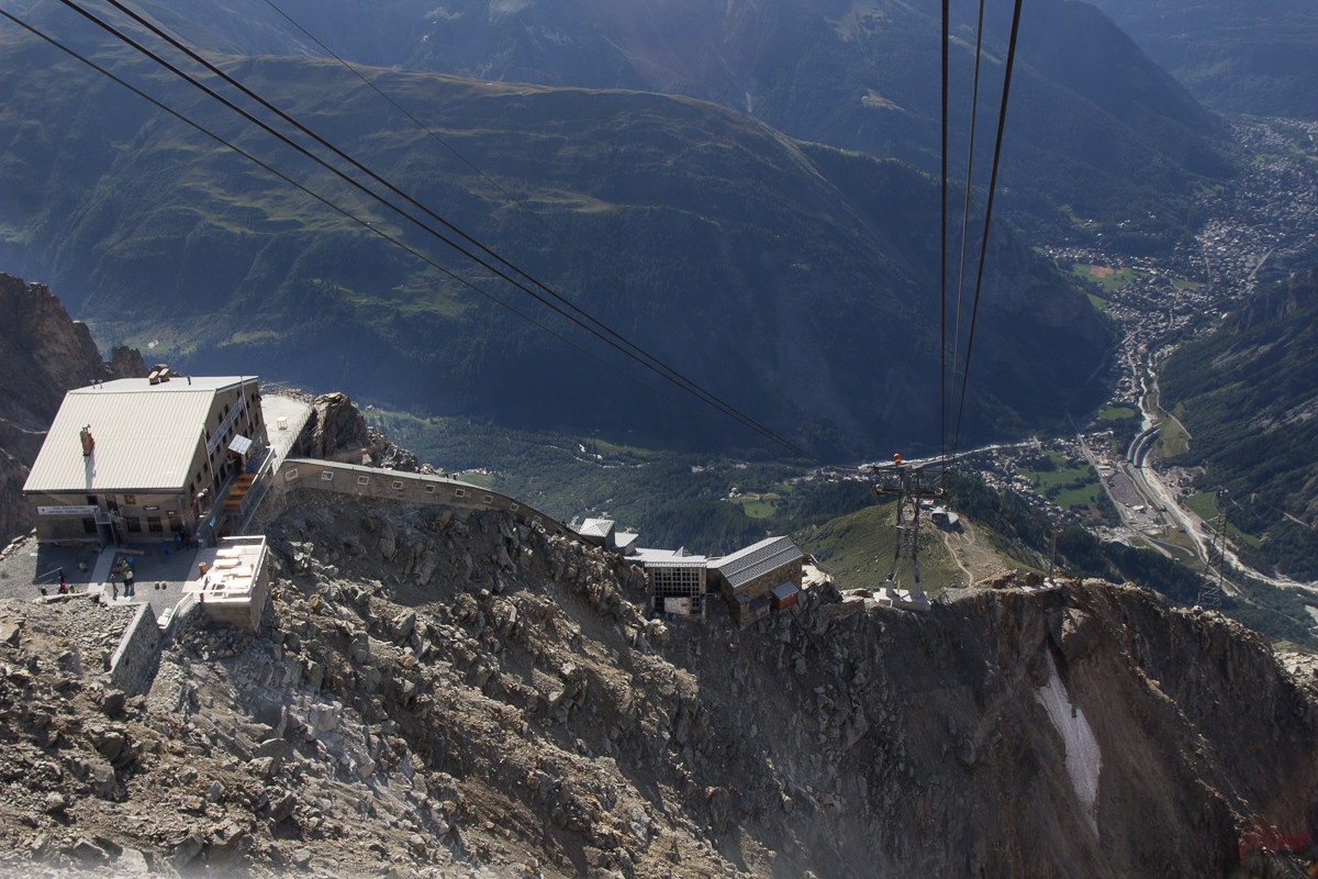 Turin and Courmayeur refuge from above