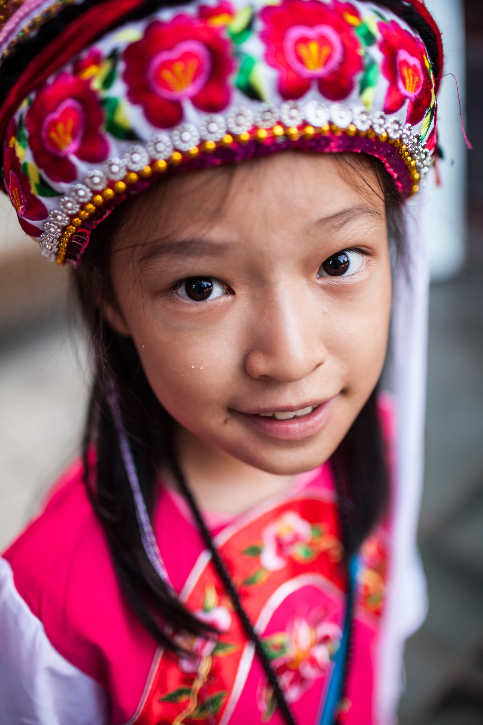 Portrait of ethnic Bai girl