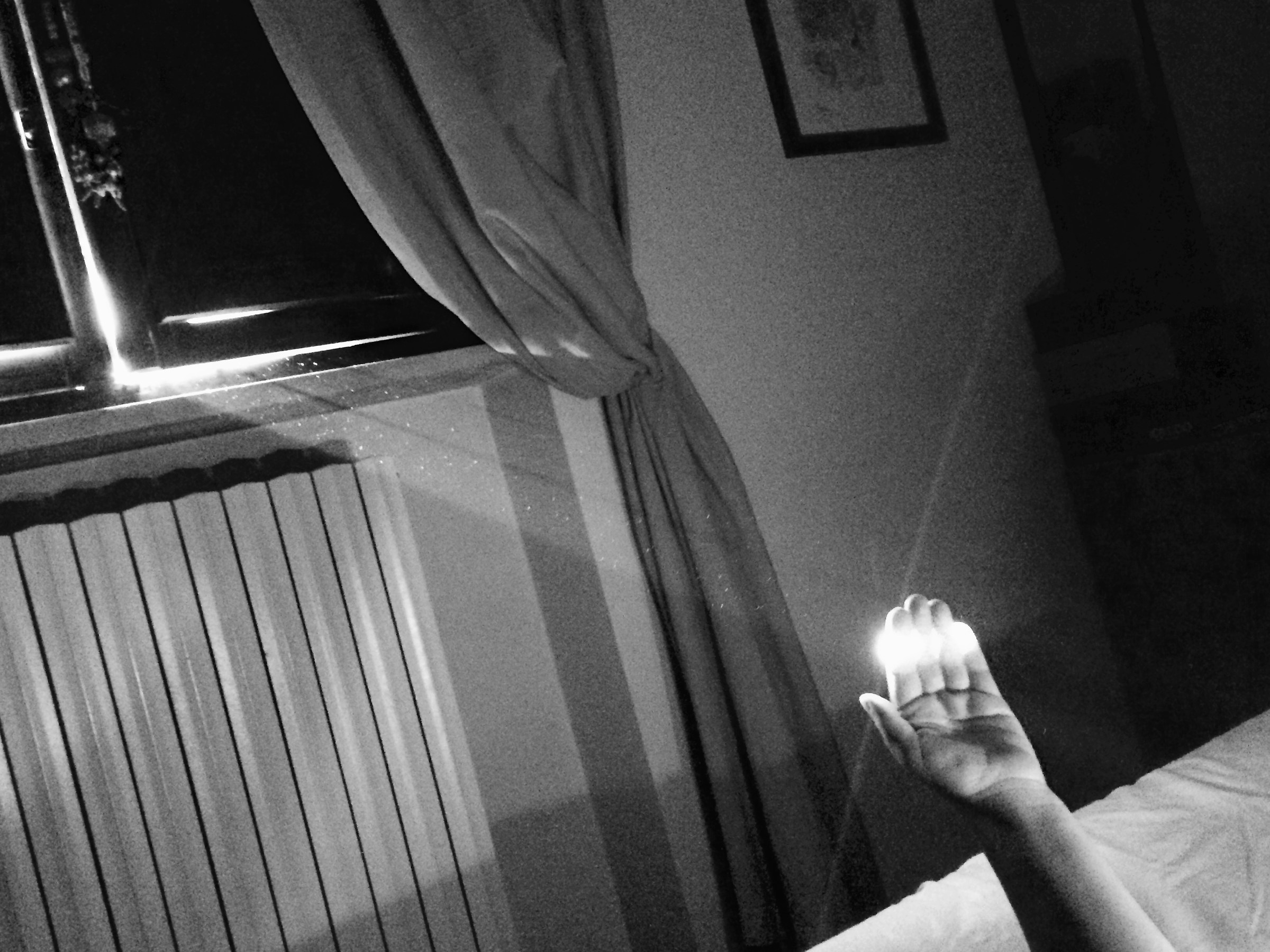 With a sunbeam in his hand ...