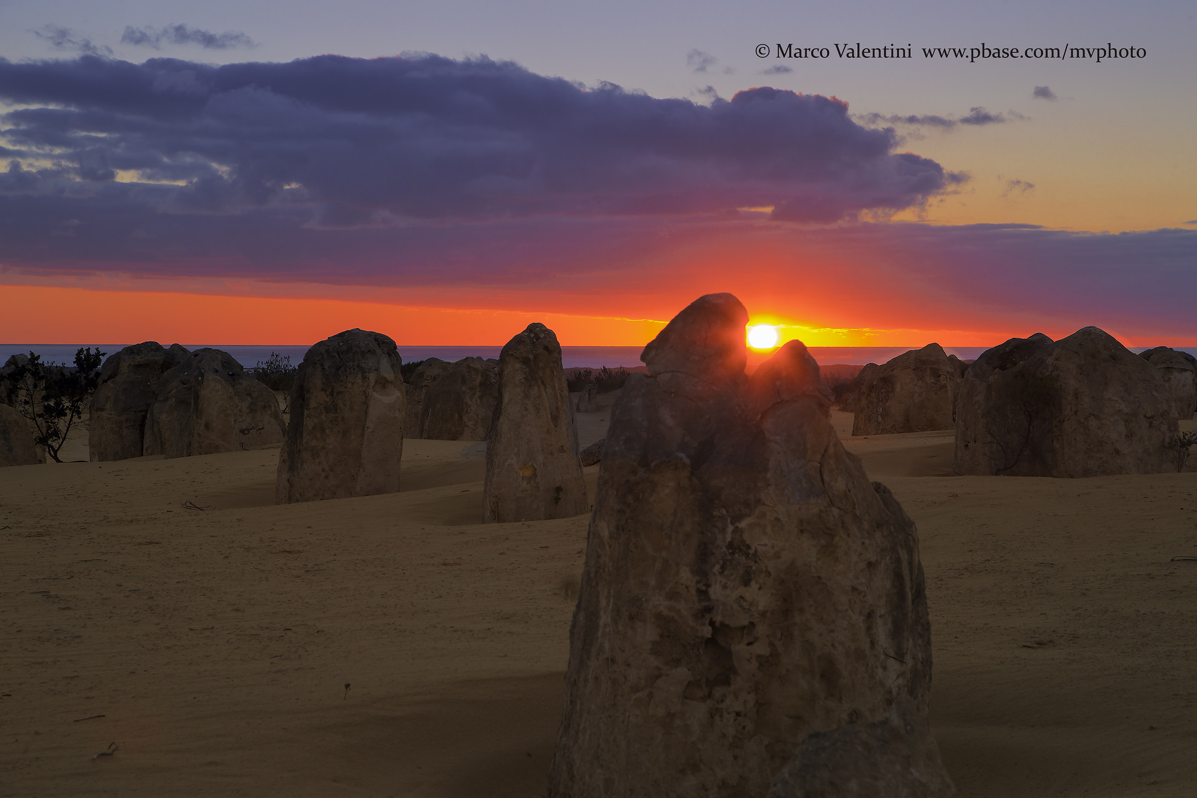 Tramonto al Pinnacle desert