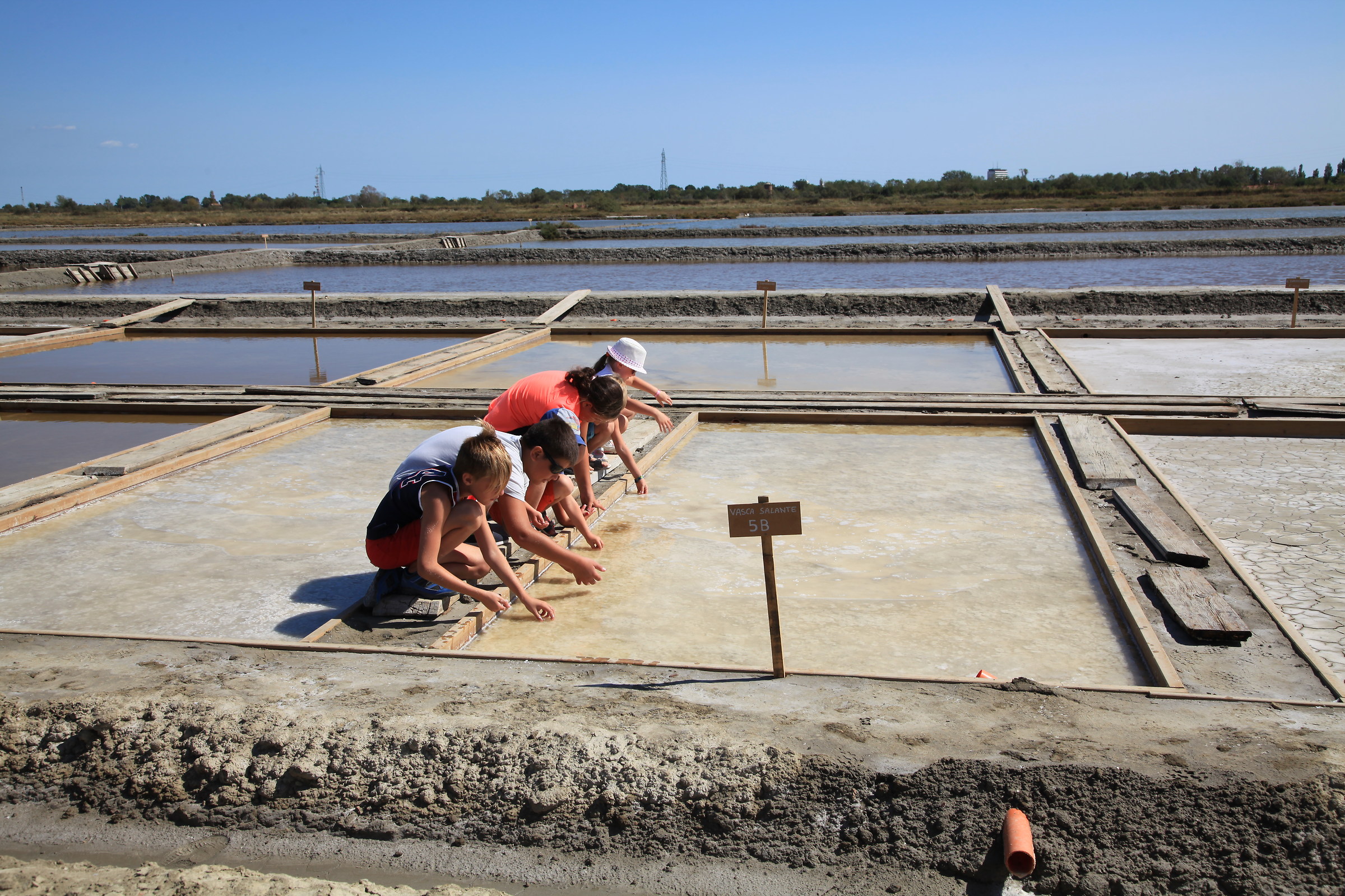 salina di comacchio bambini che raccolgono il sale