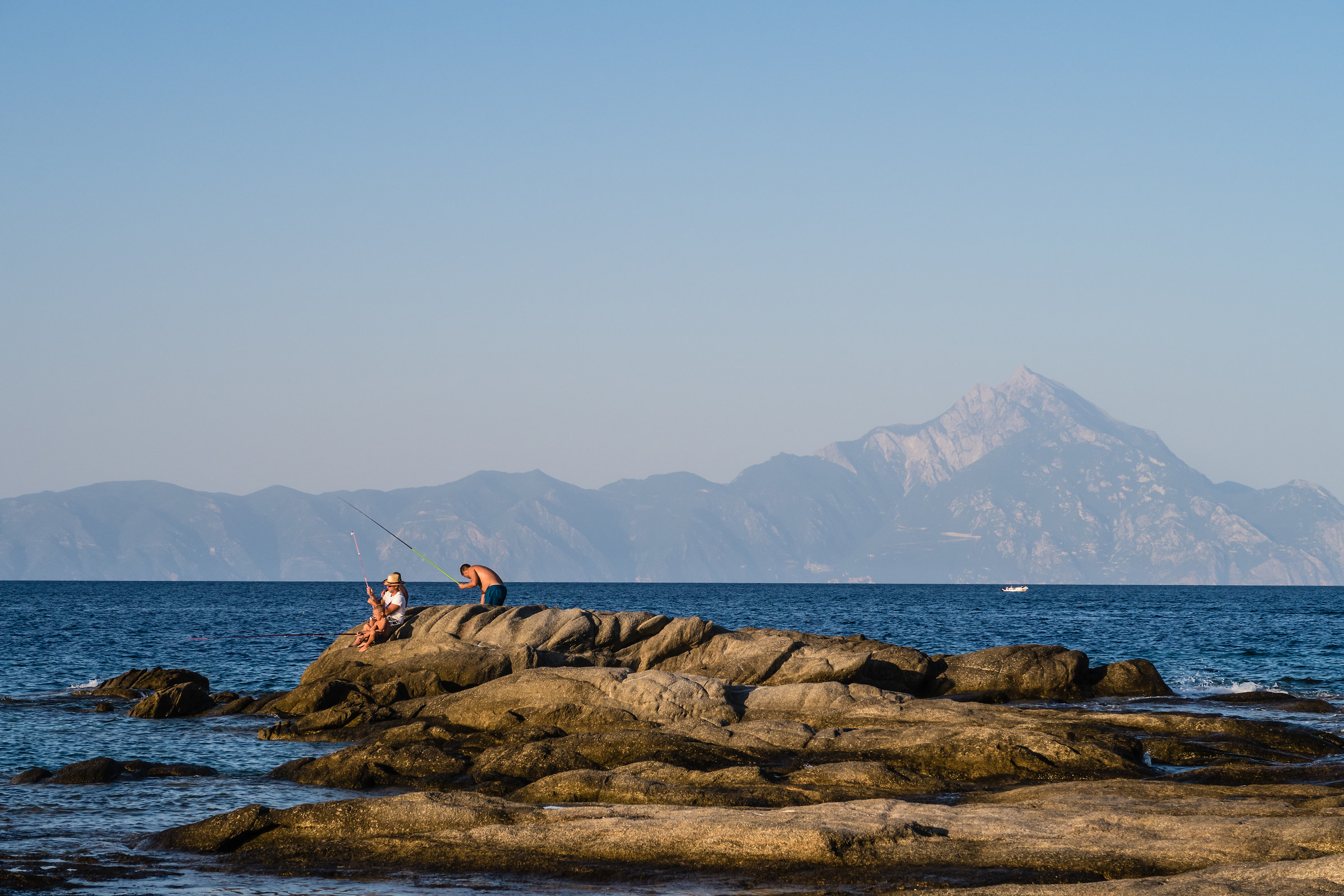 Mount Athos and the fishermen