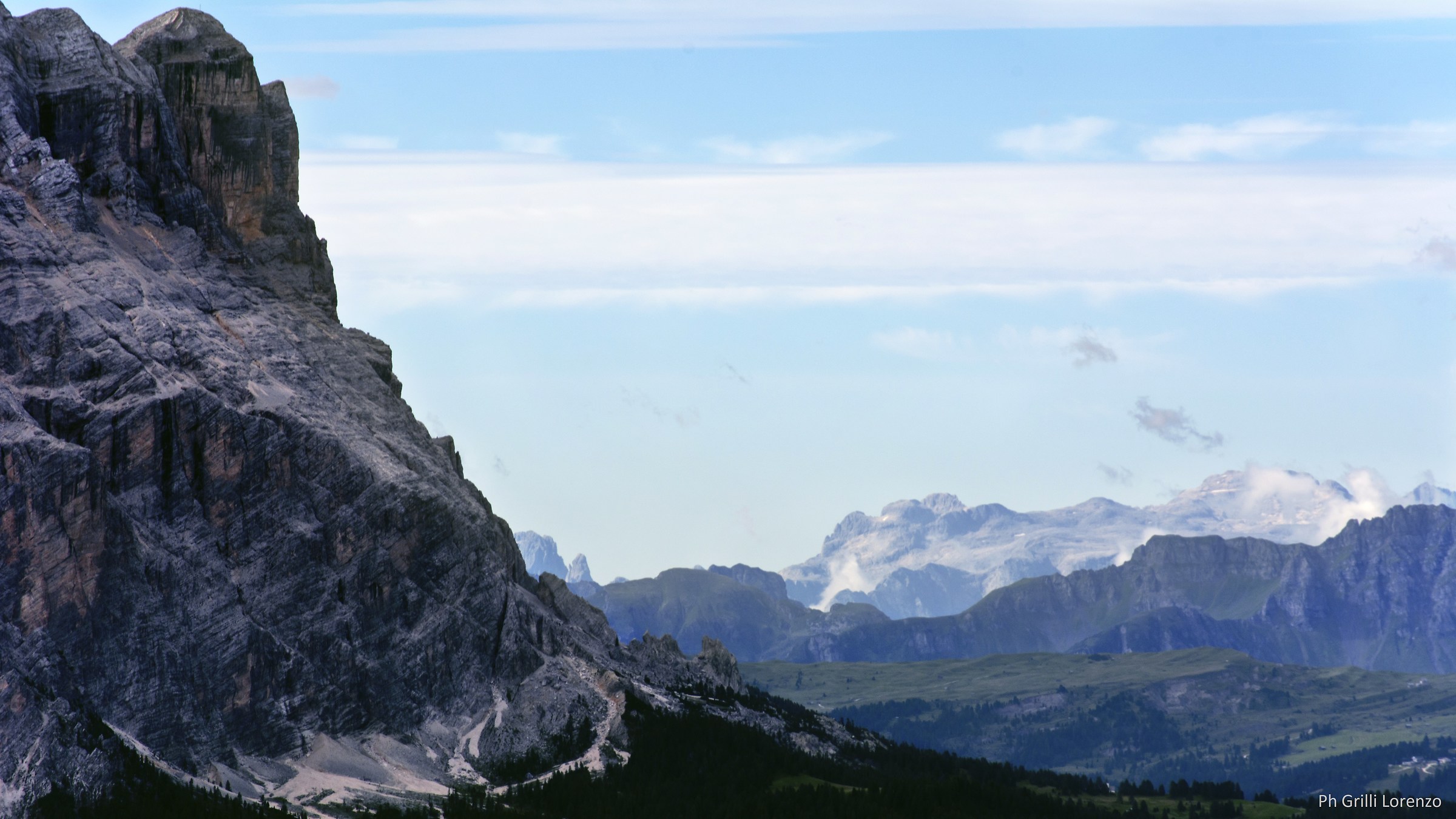 The Massif of Marmolada seen from the Plan de Corones