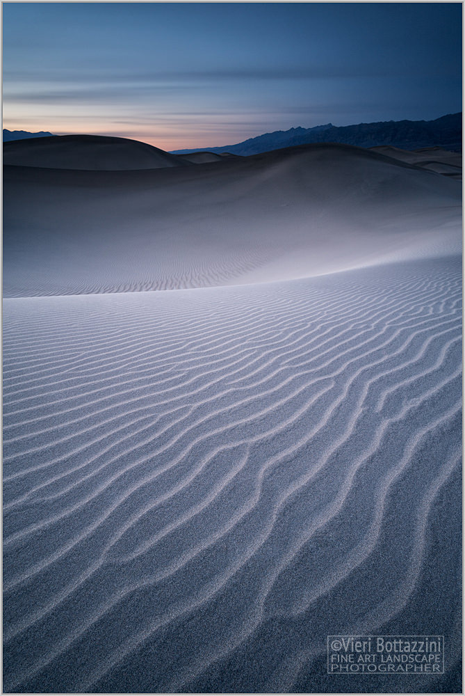 Abstract blue time at Mesquite Dunes