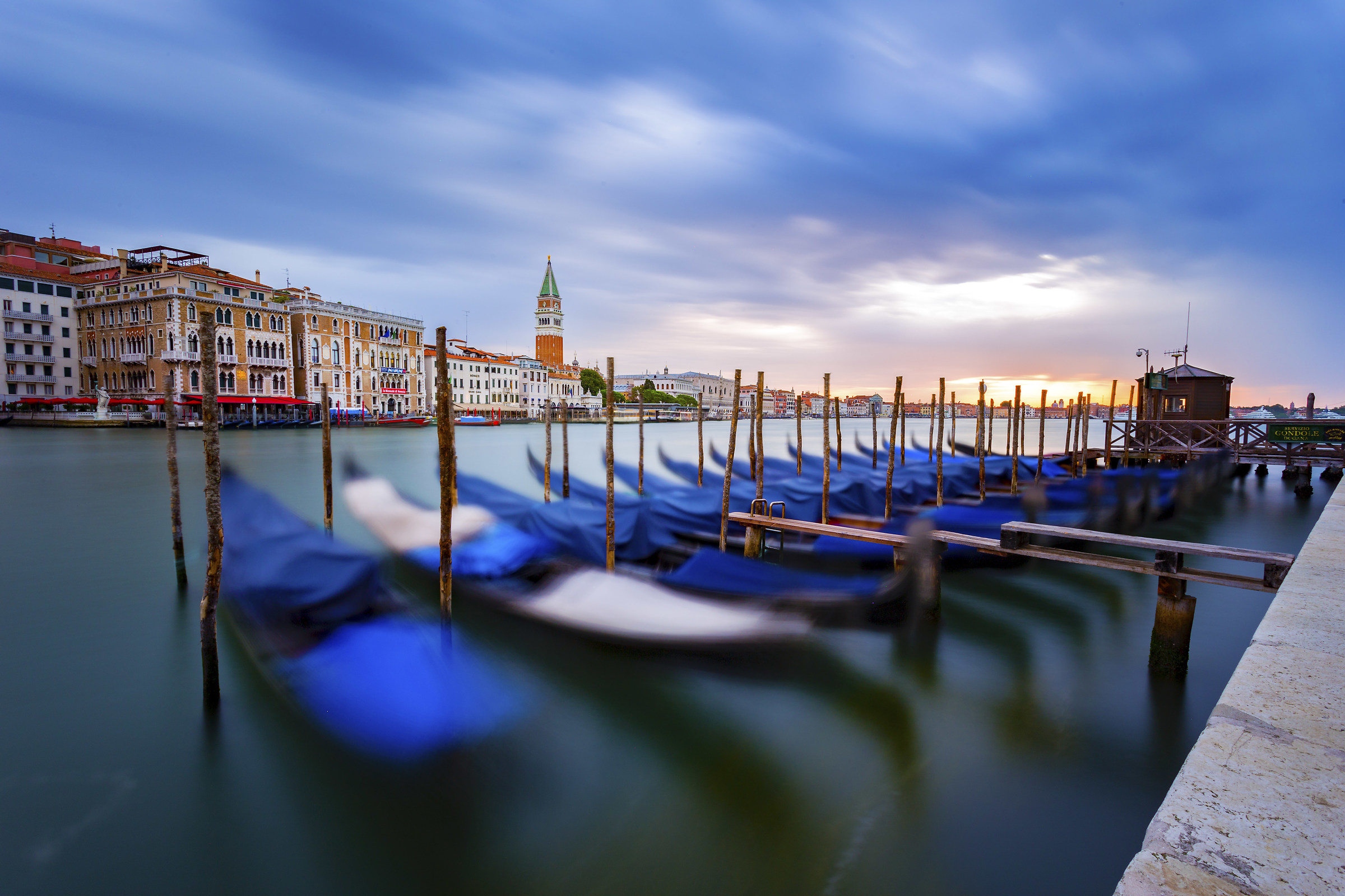 The first lights on Venice